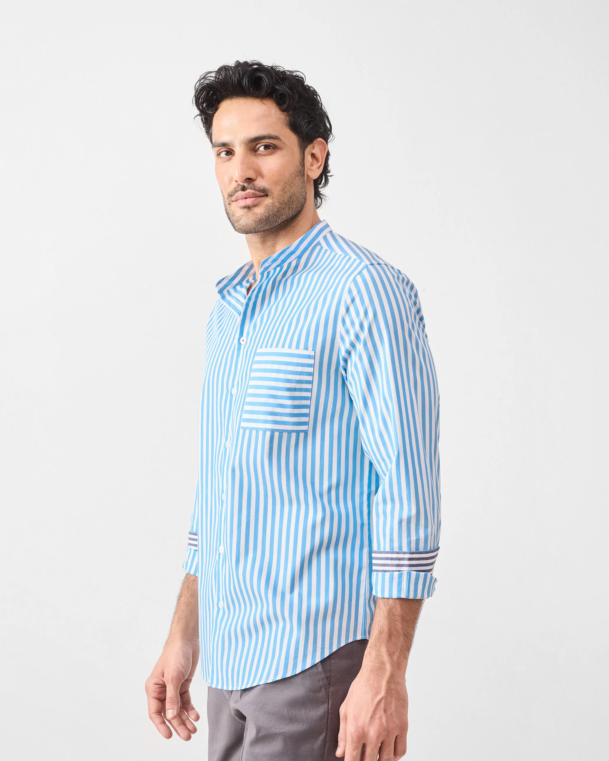 Ross Shirt - Blue & White Stripes - Image 3