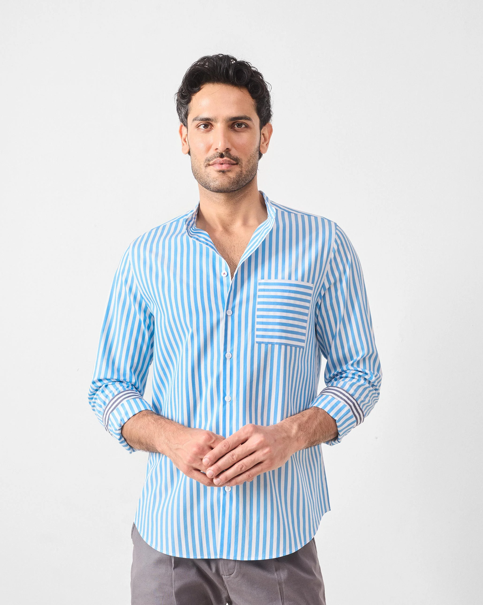 Ross Shirt - Blue & White Stripes - Image 6