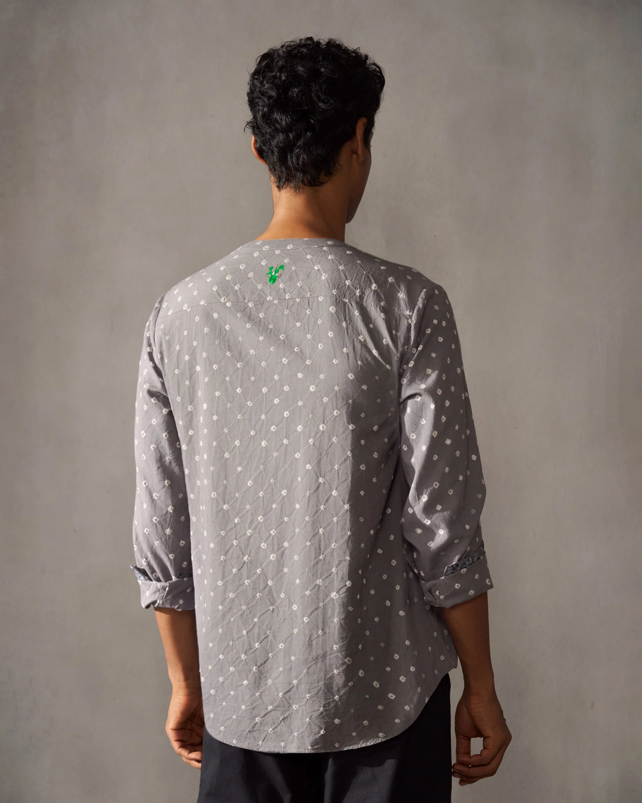 Roy Shirt - Grey Bandhani - Image 4