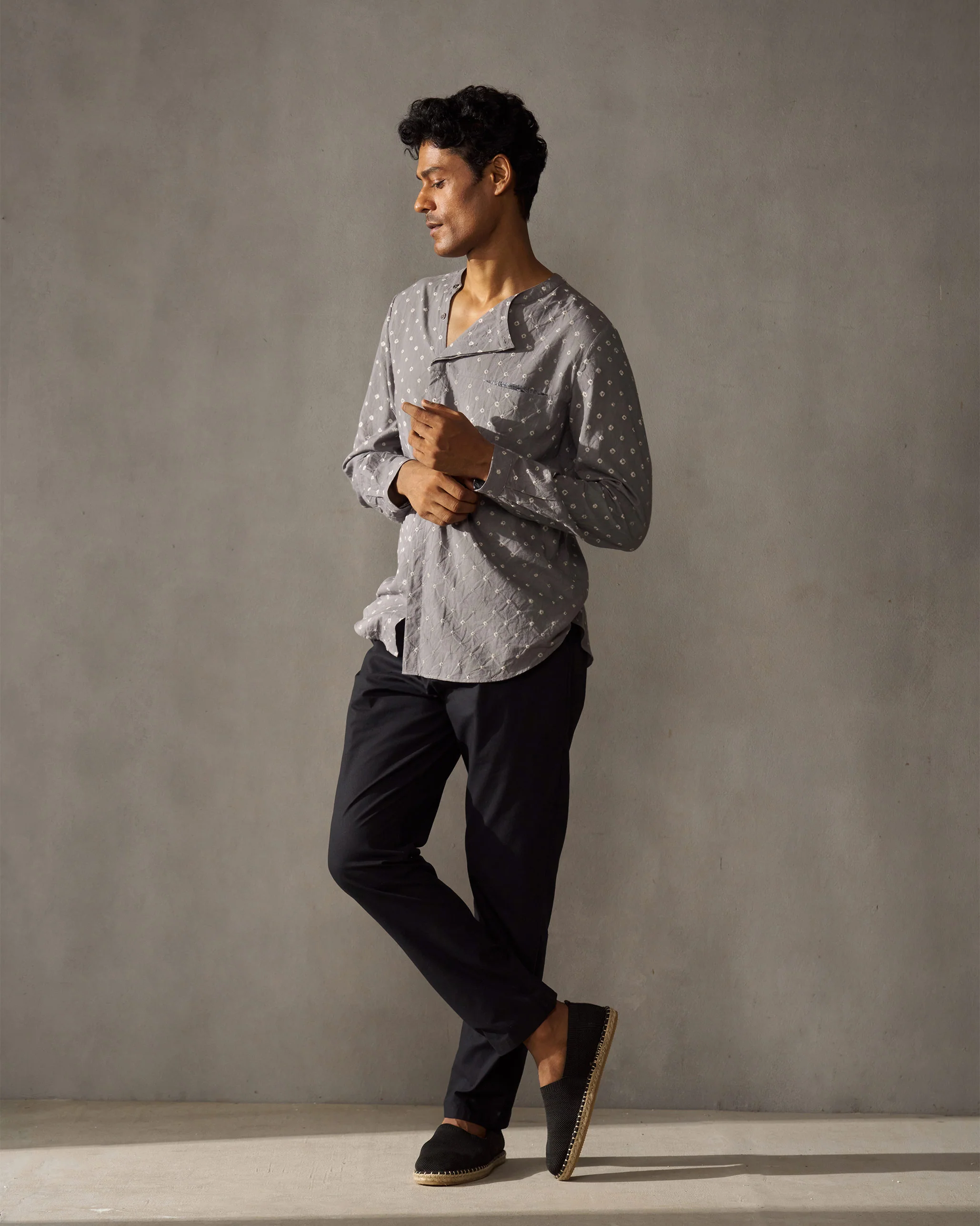 Roy Shirt - Grey Bandhani - Image 5