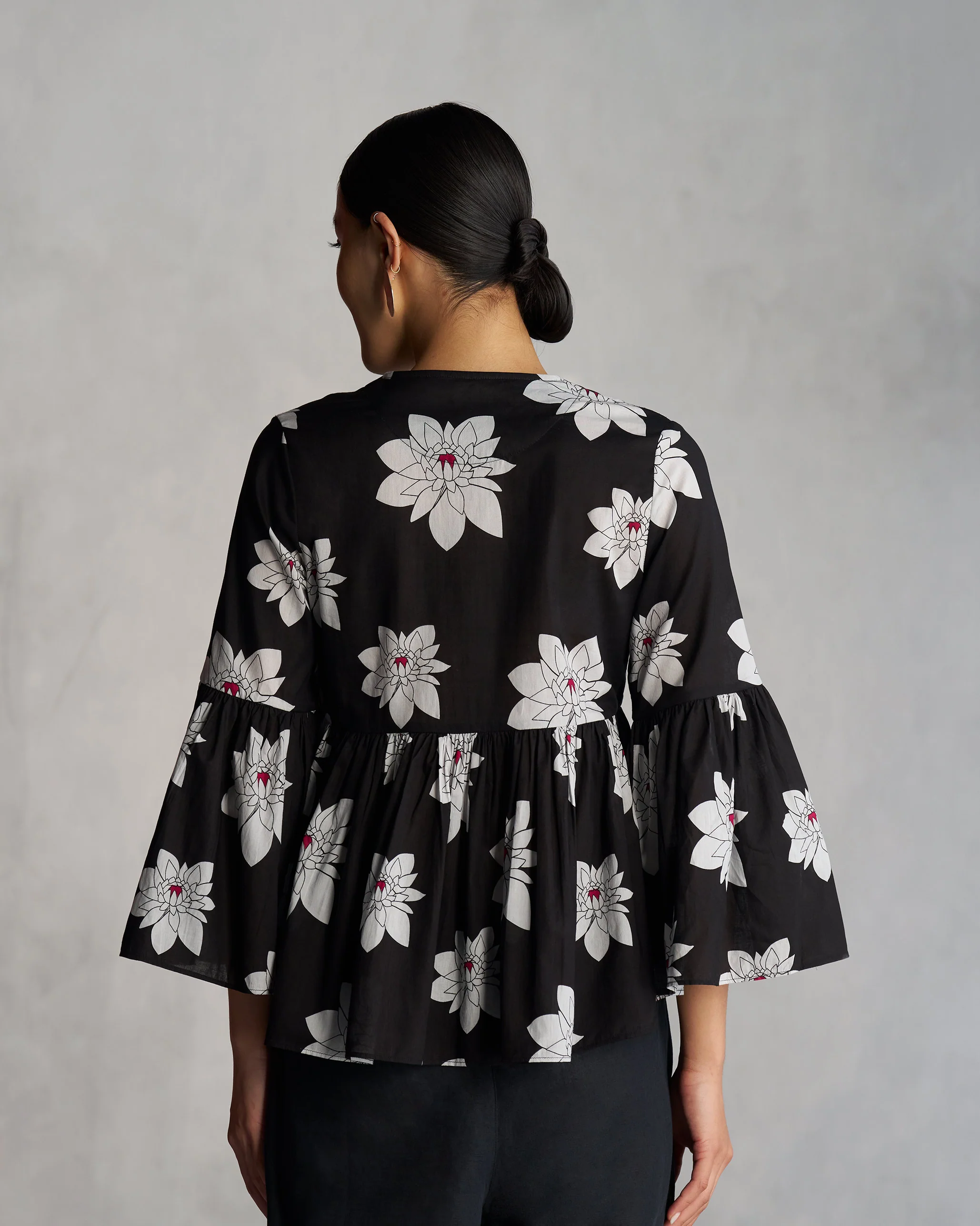 Ruffle Top - Black - Image 3