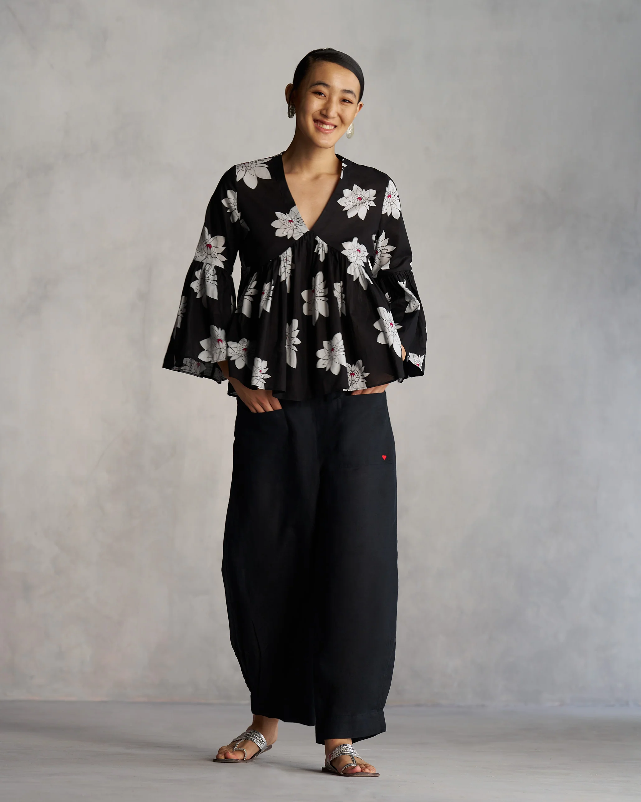 Ruffle Top - Black - Image 4