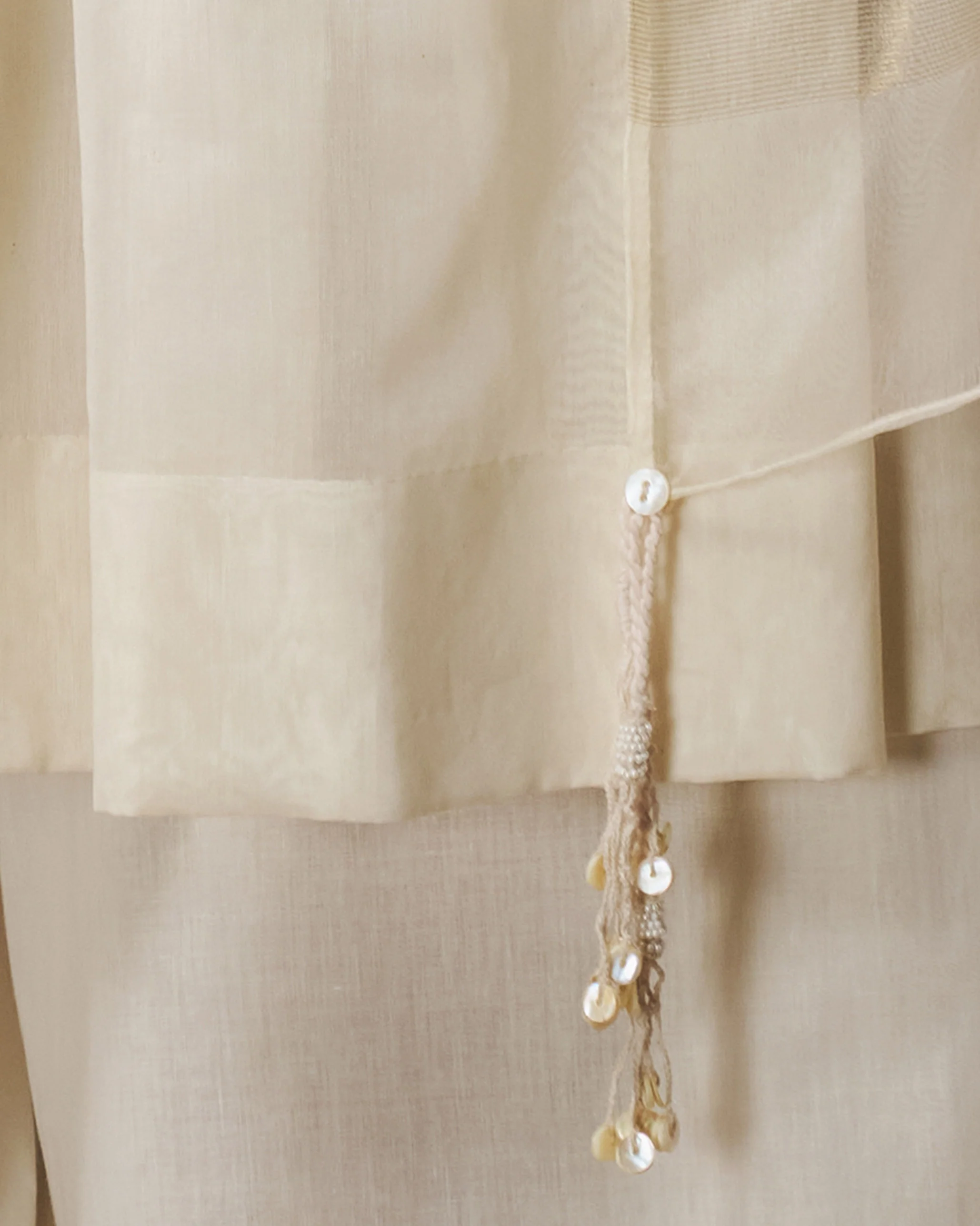 Saanjh Dupatta - Ivory Hand Embroidered - Image 5