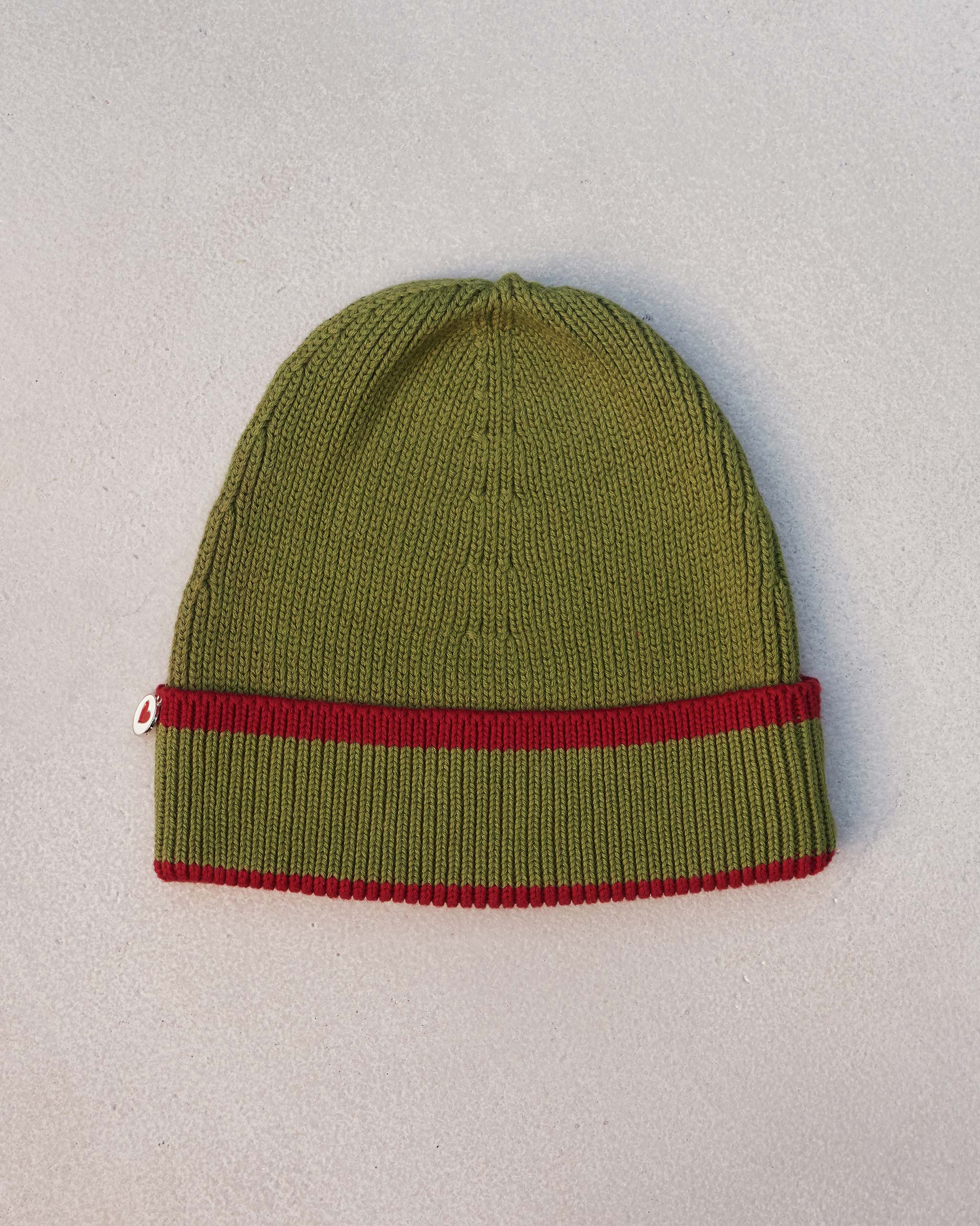 Safari Beanie - Olive & Red - Image 3