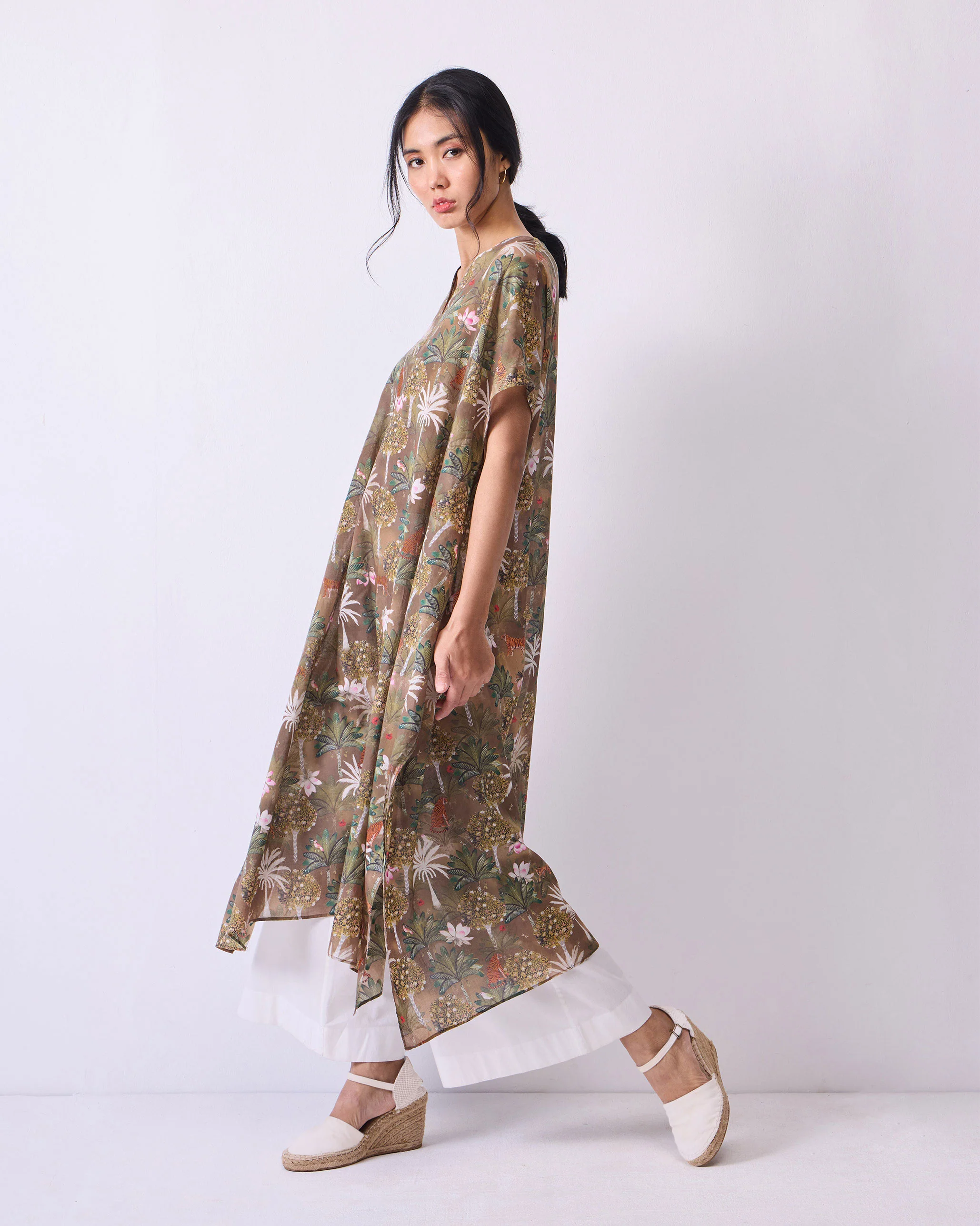 Safari Delight Kaftan - Olive Print - Image 2