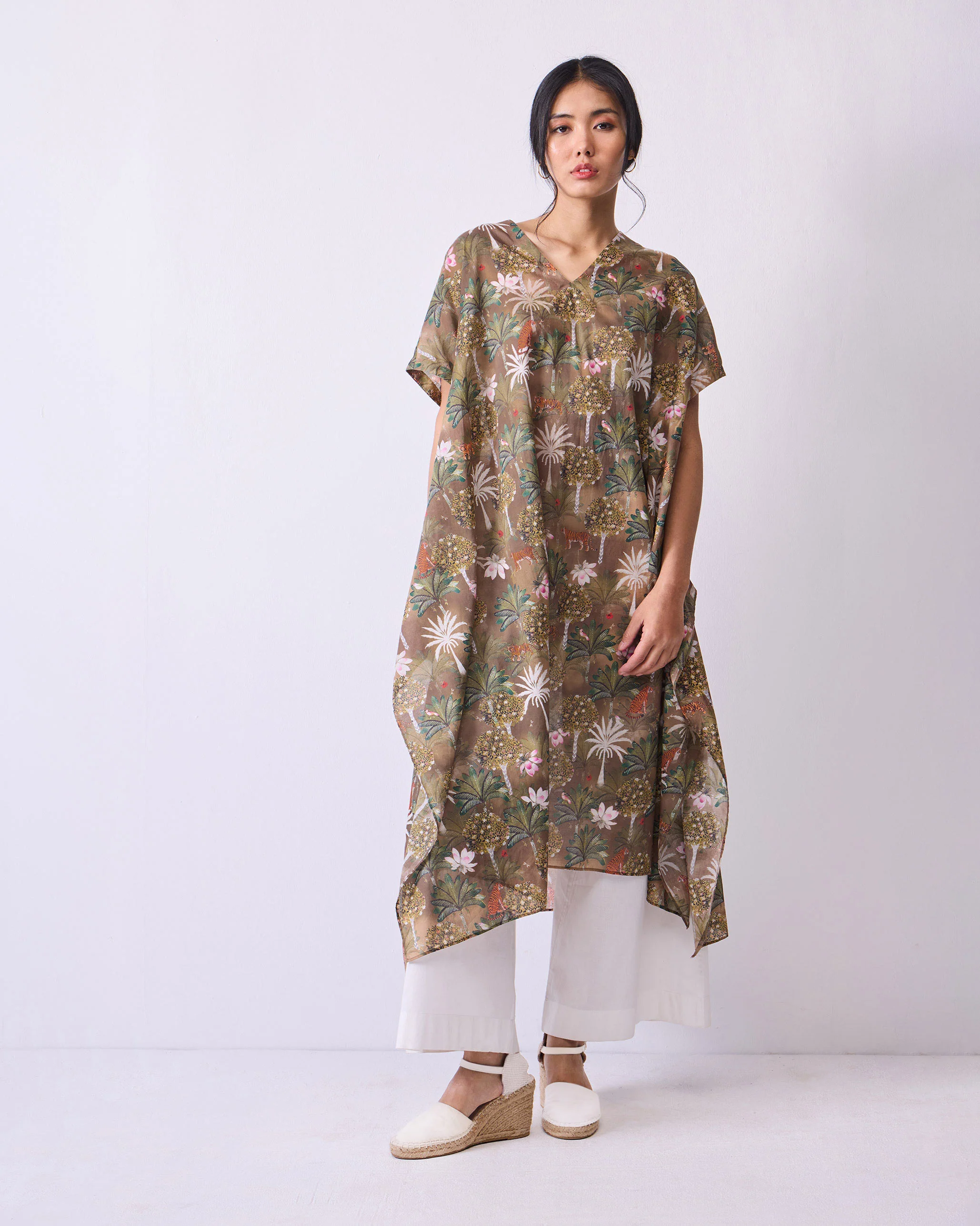 Safari Delight Kaftan - Olive Print - Image 6