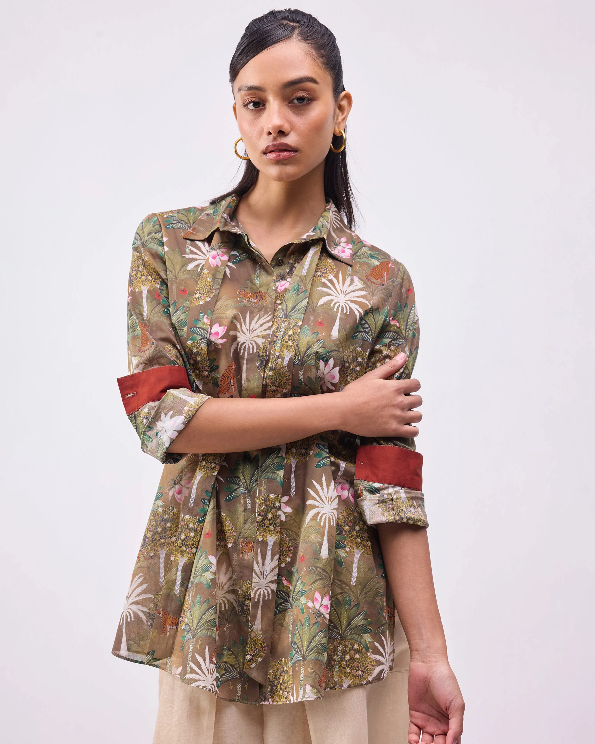Safari Delight Shirt - Olive Print - Image 4
