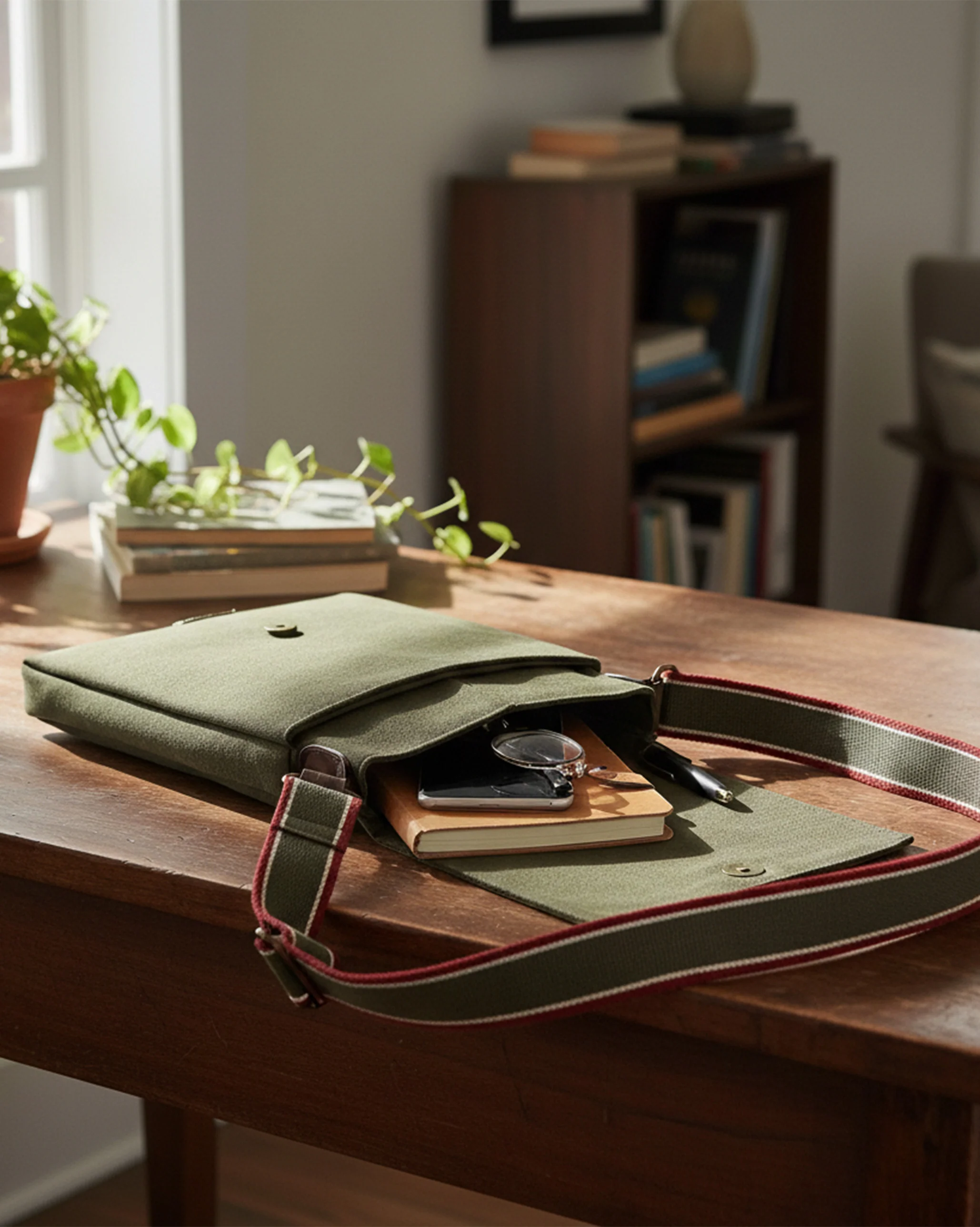 Safari Men's Messenger - Olive - Image 2