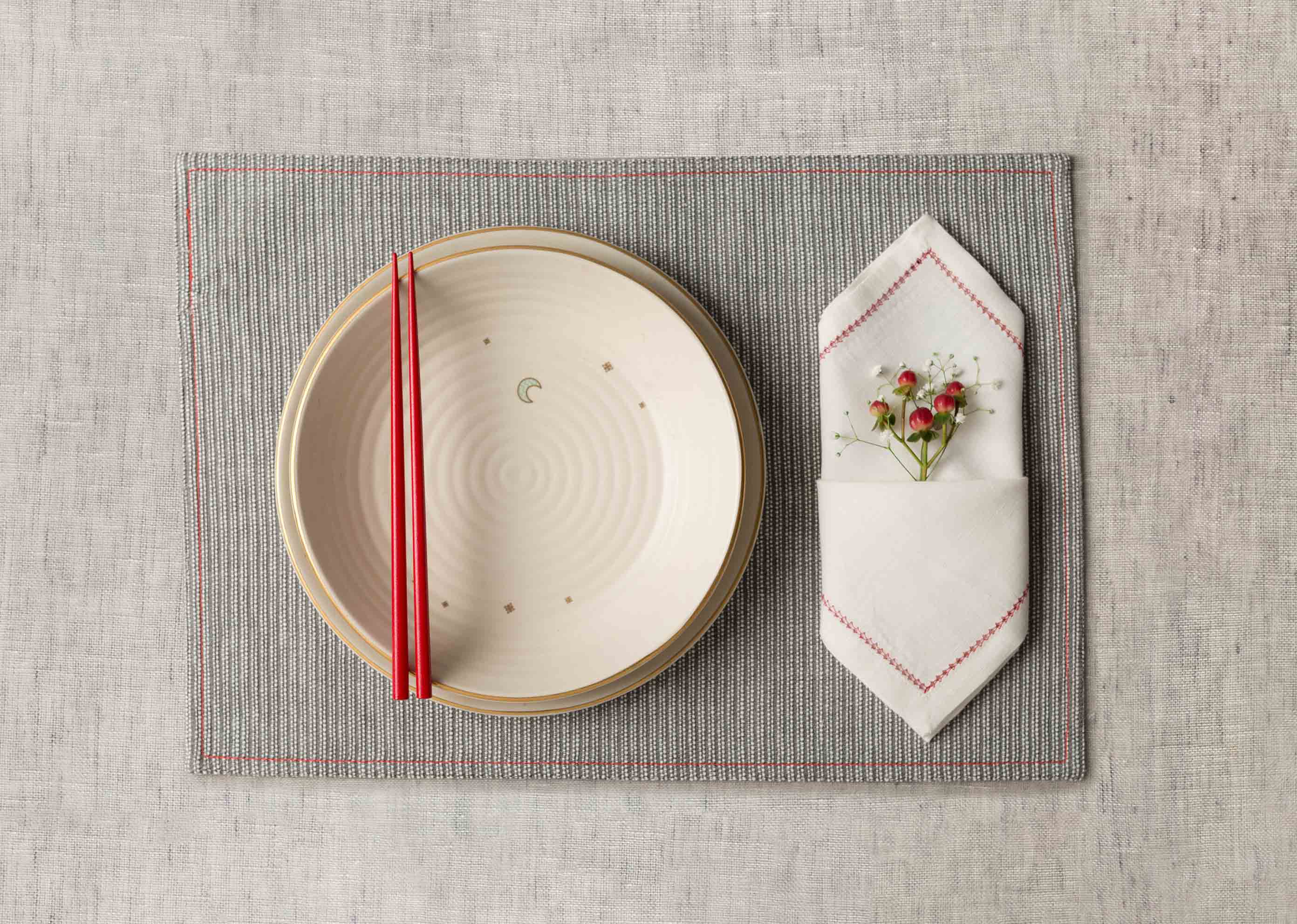 Sakai Dinner Napkins (Set of 6) - Red - Image 3