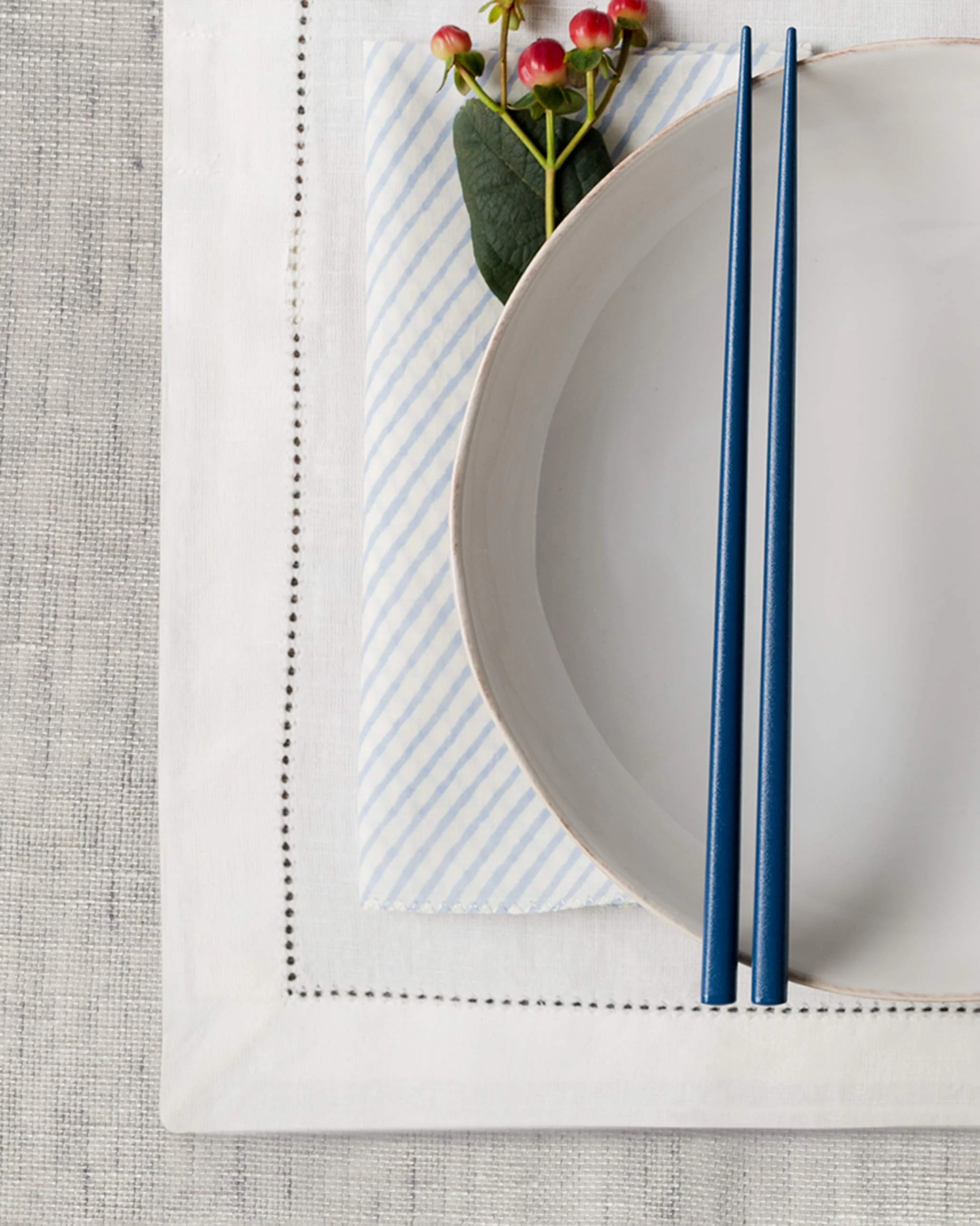Sakai Placemat (Set of 2) - Ivory & Dark grey - Image 2