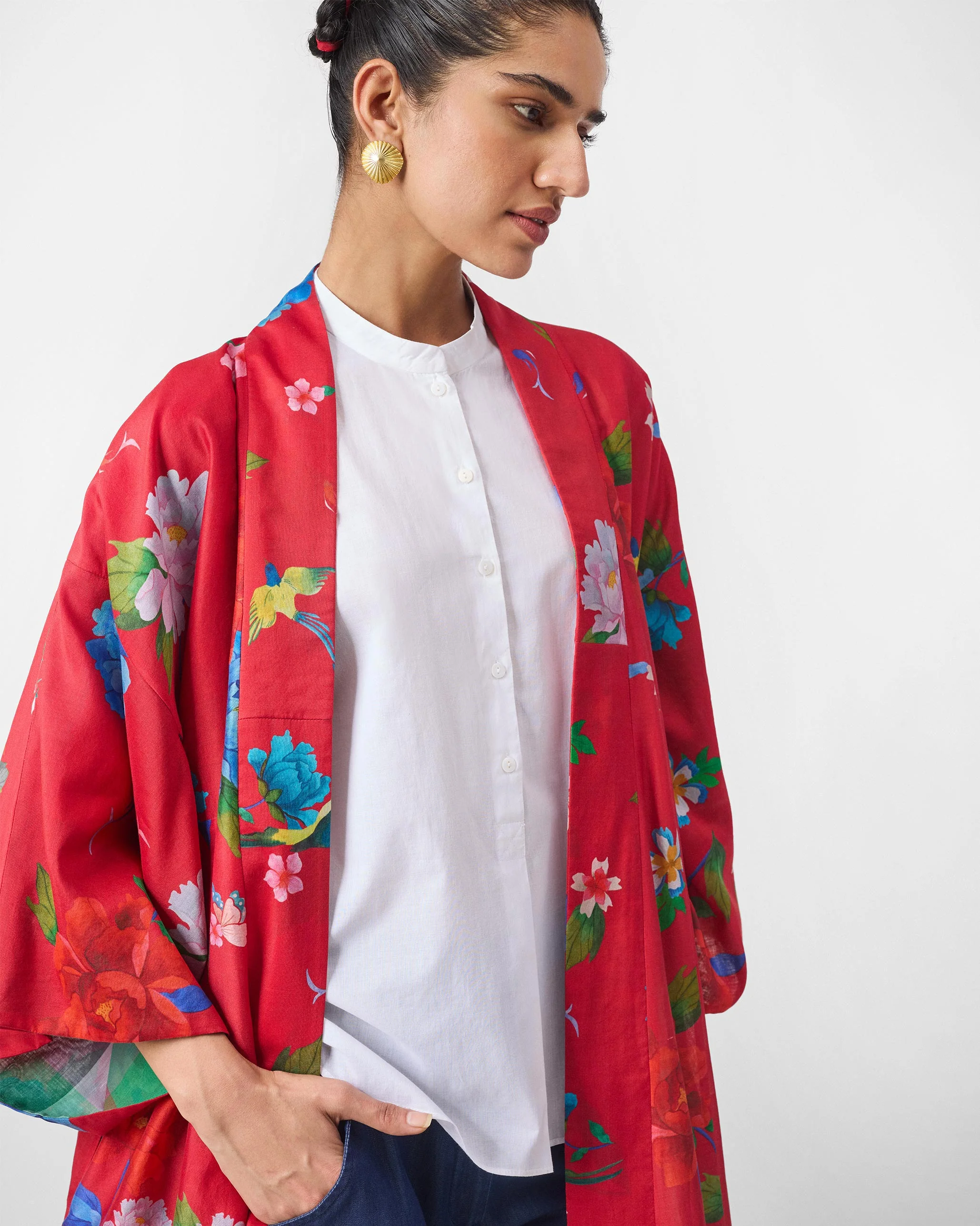 Sakura Kimono - Red Print - Image 4