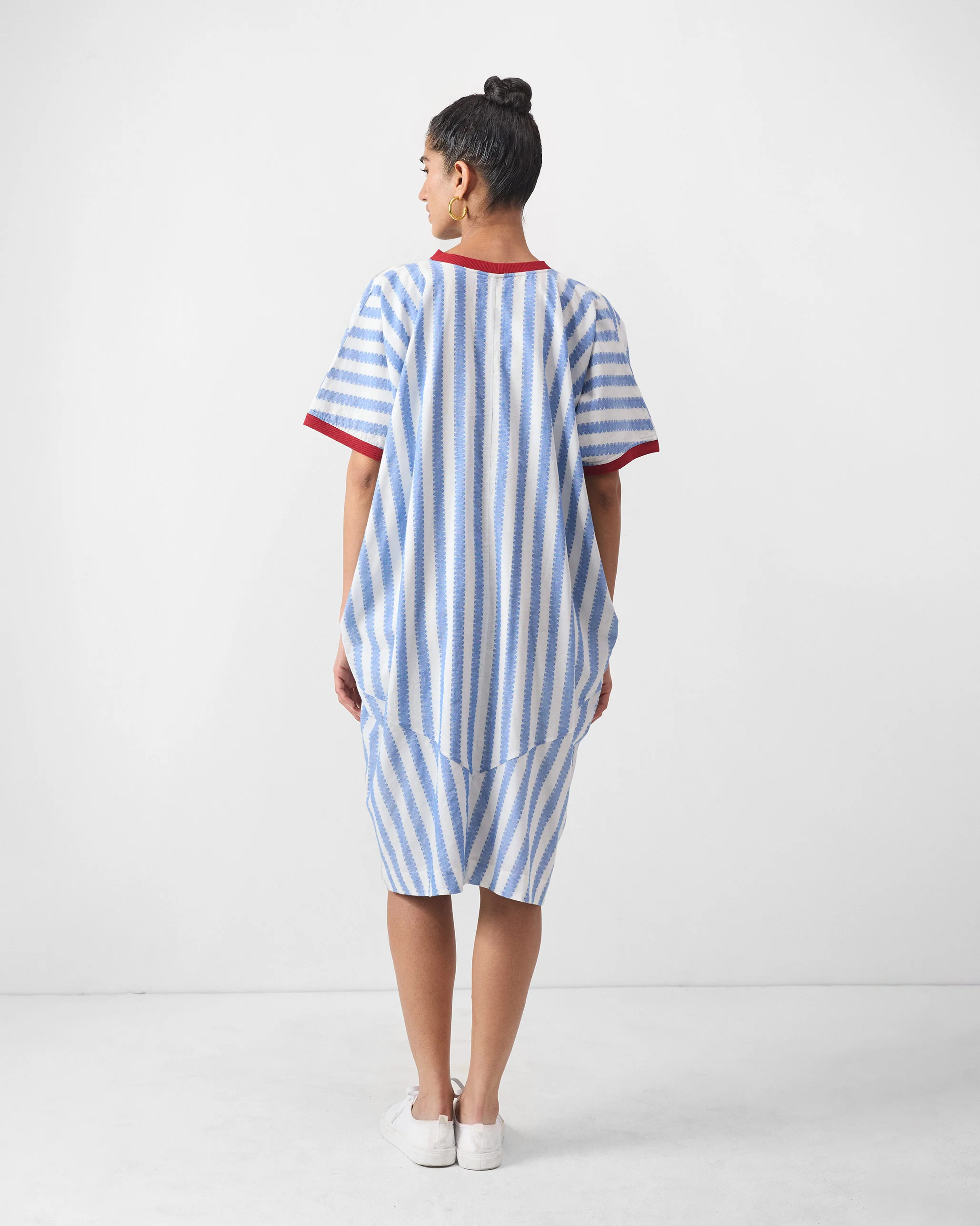 Samurai Dress - Blue & White Stripes - Image 6