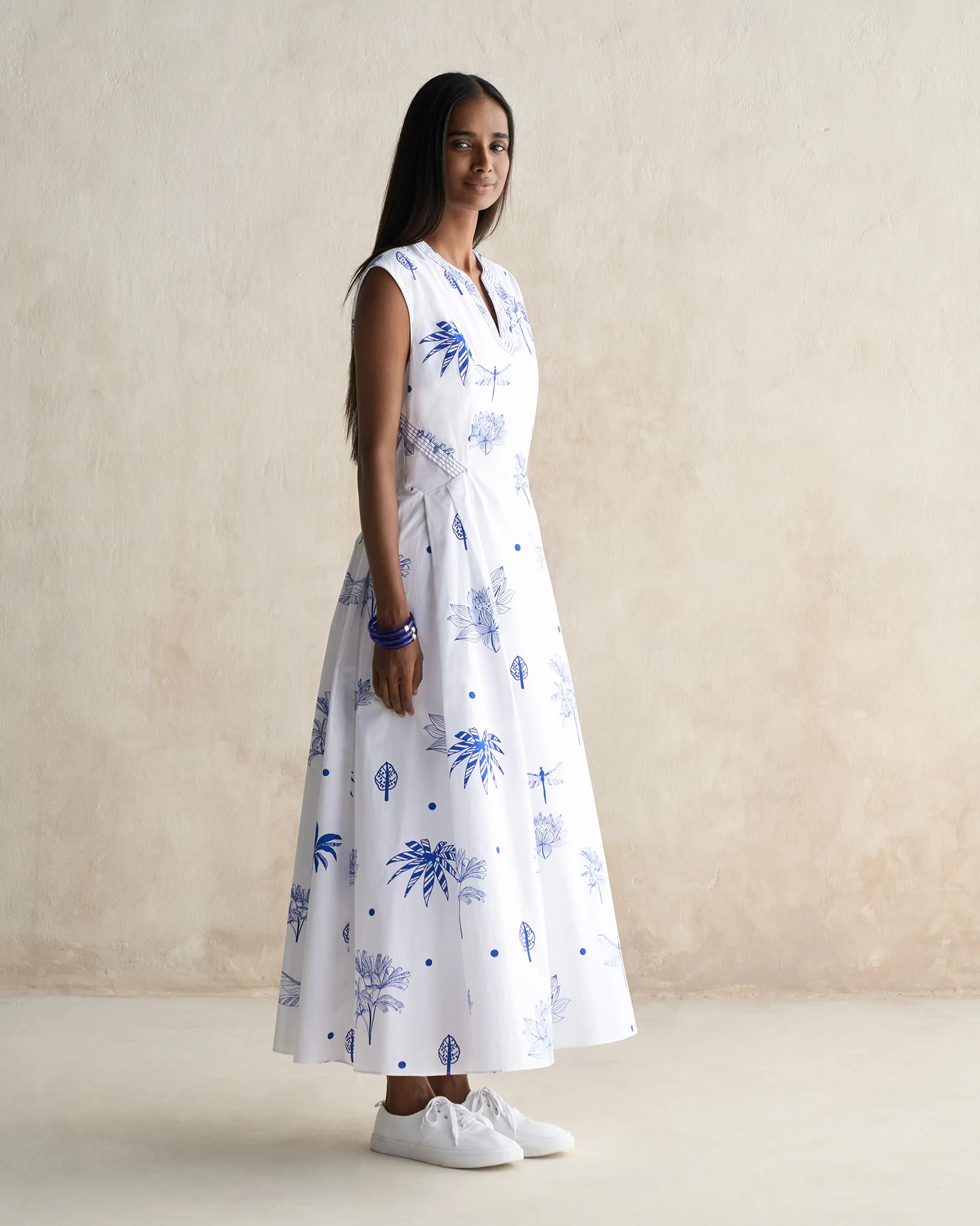 Sankara Dress - White & Blue - Image 3