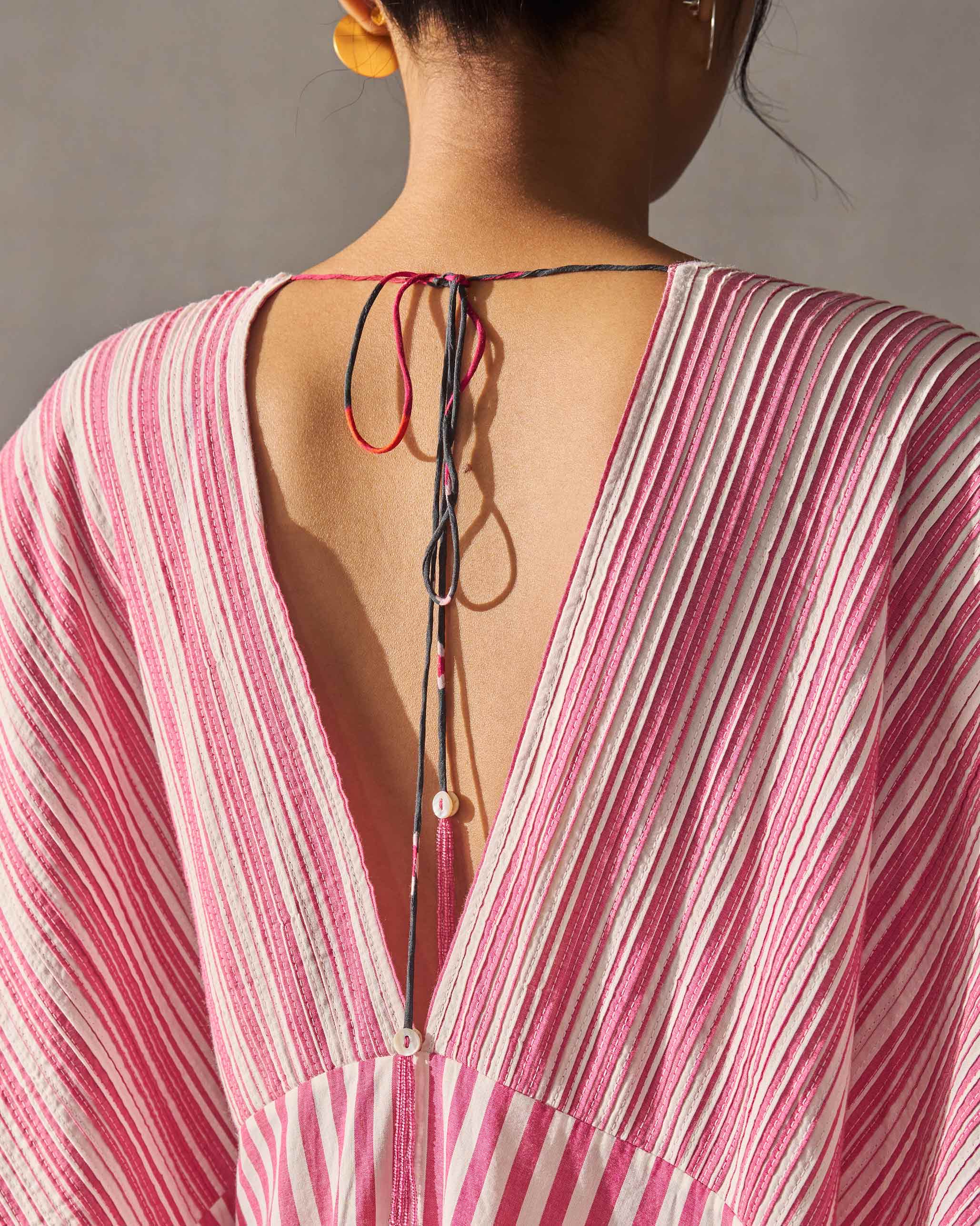 Sarai Kaftan - Fuchsia & Ivory - Image 2