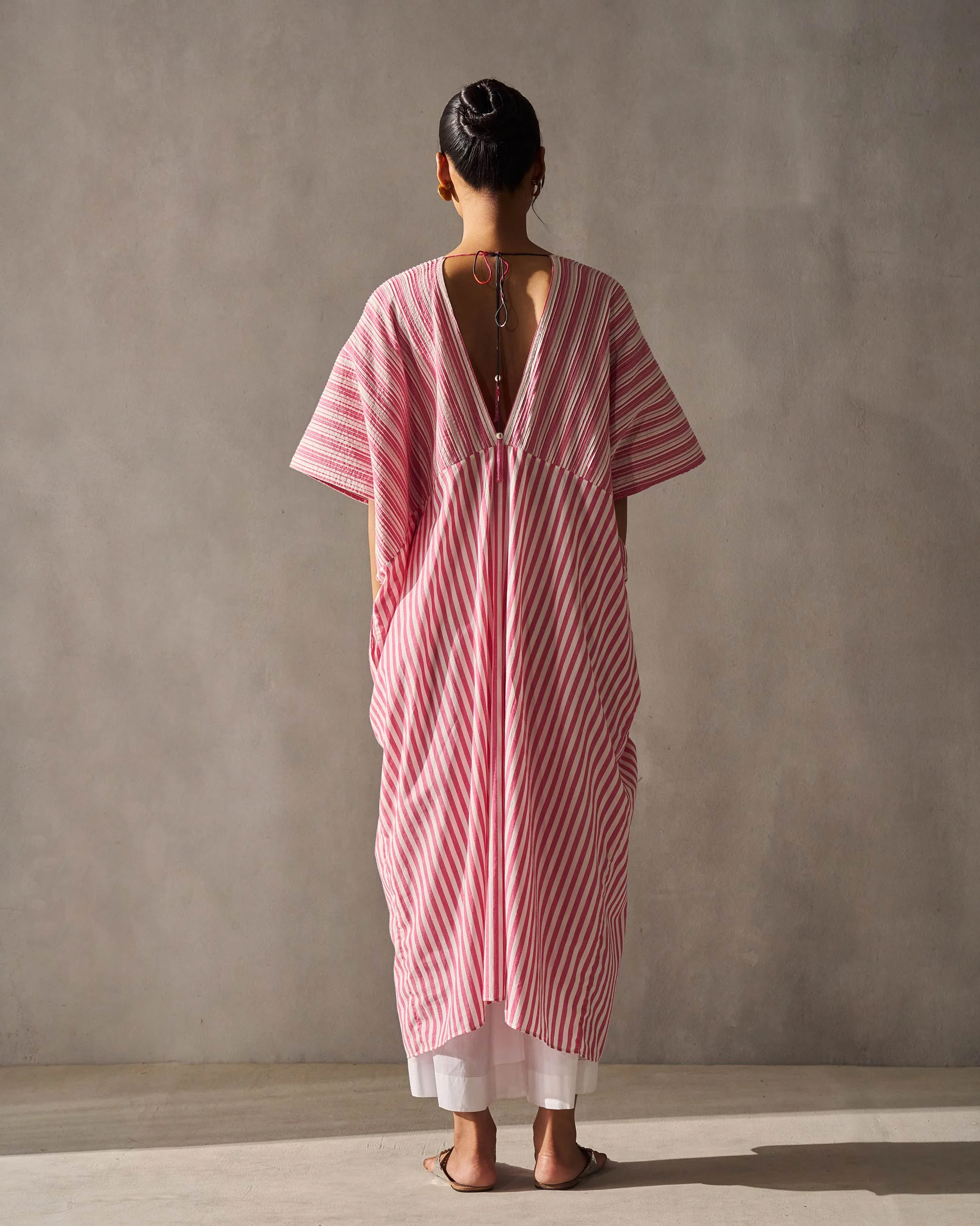 Sarai Kaftan - Fuchsia & Ivory - Image 4