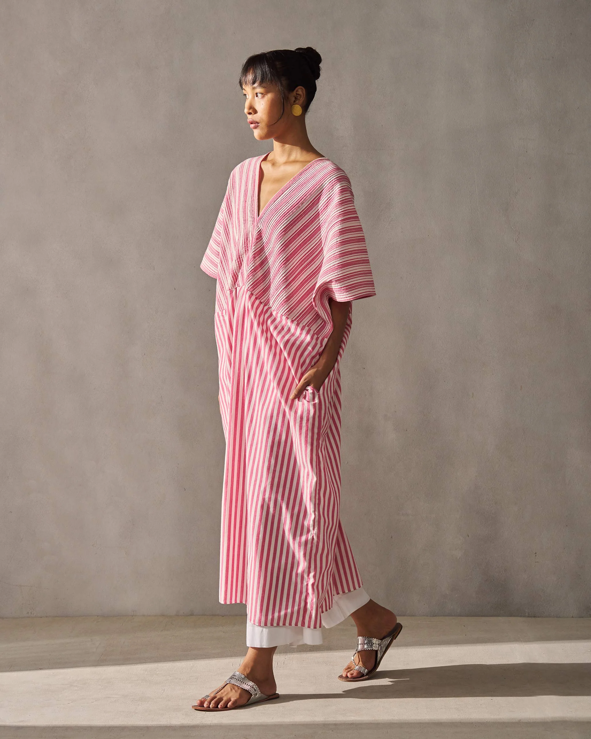 Sarai Kaftan - Fuchsia & Ivory - Image 5