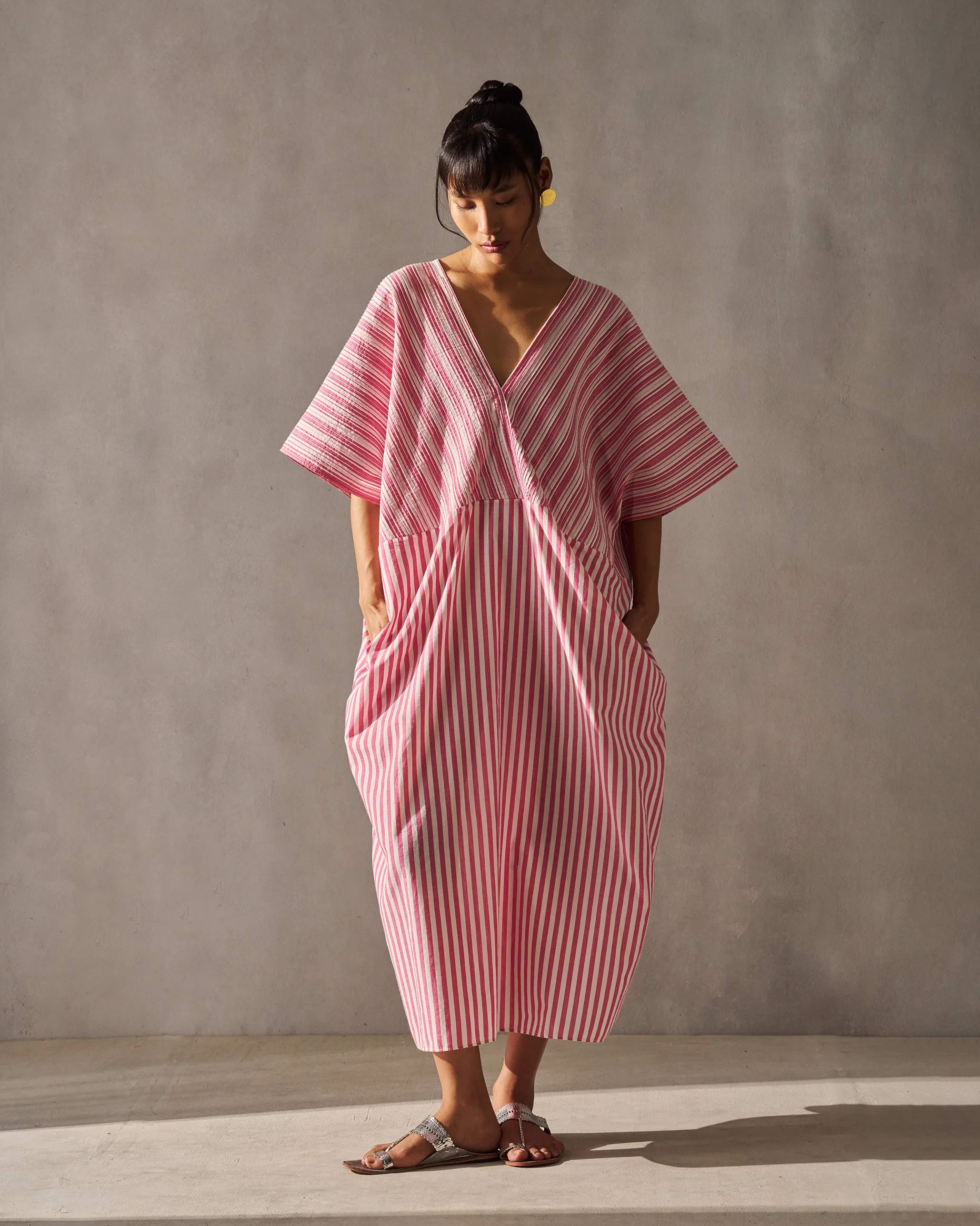 Sarai Kaftan - Fuchsia & Ivory - Image 6