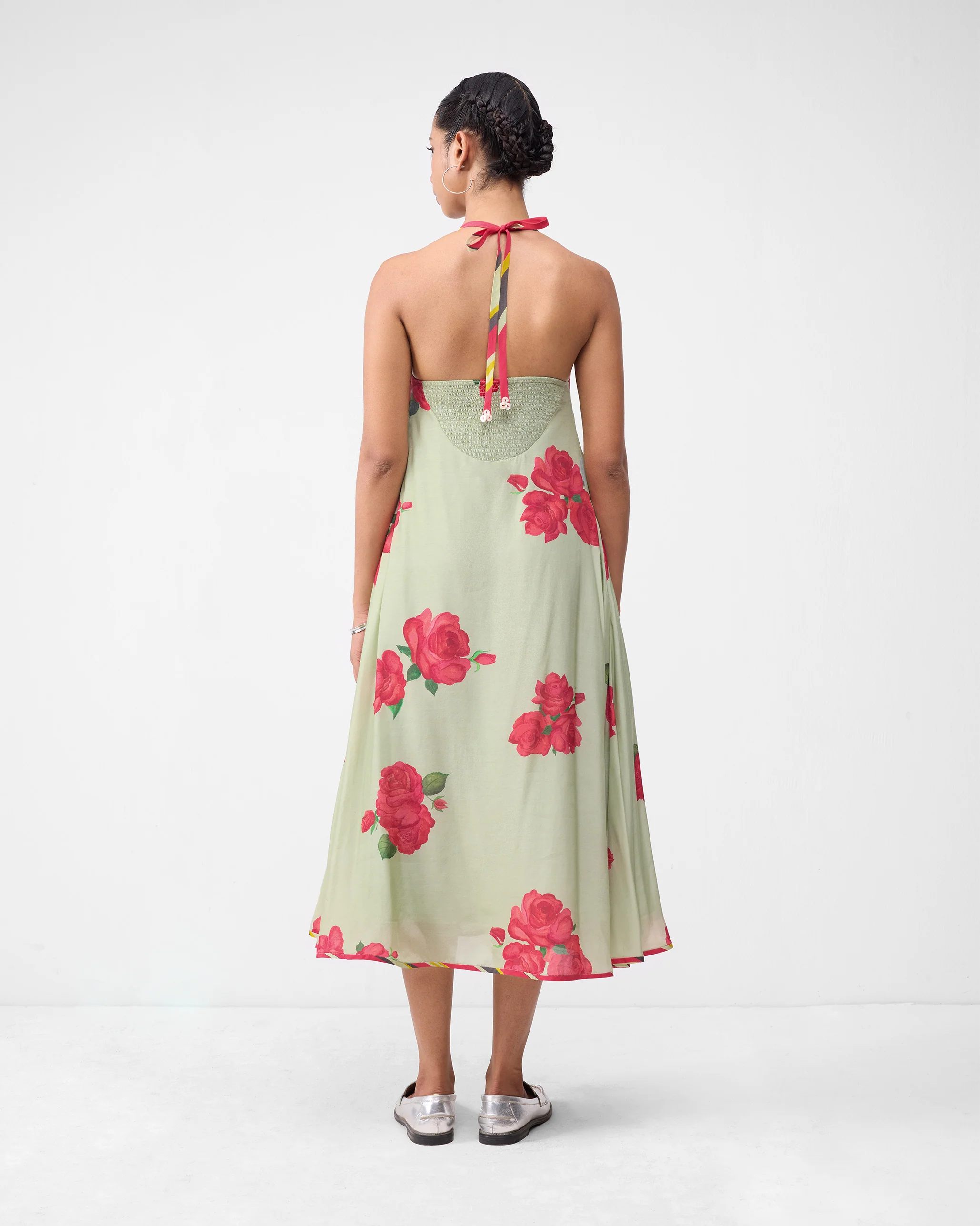 Scoop Back Dress - Mint & Watermelon Print - Image 3