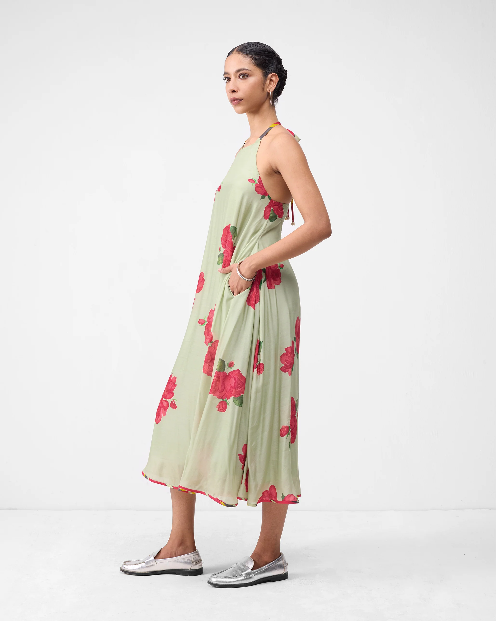 Scoop Back Dress - Mint & Watermelon Print - Image 4