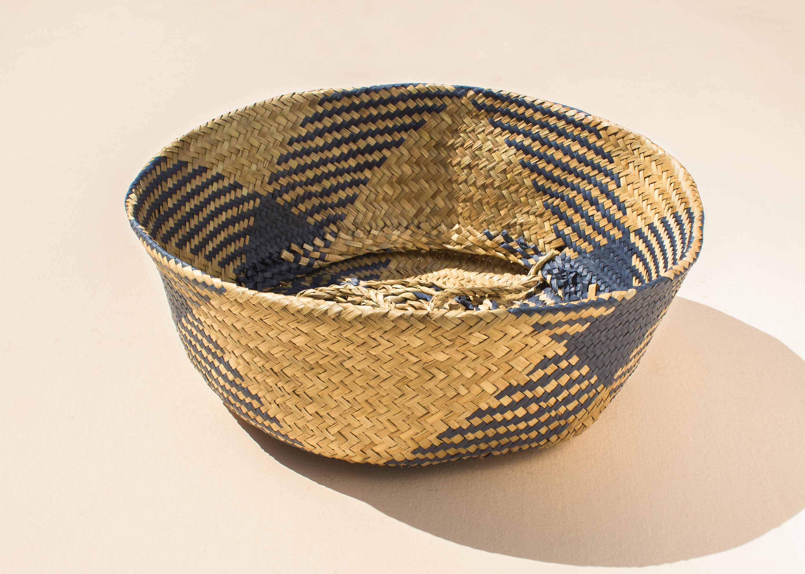 Seagrass Belly Basket - Blue & Natural - Image 3