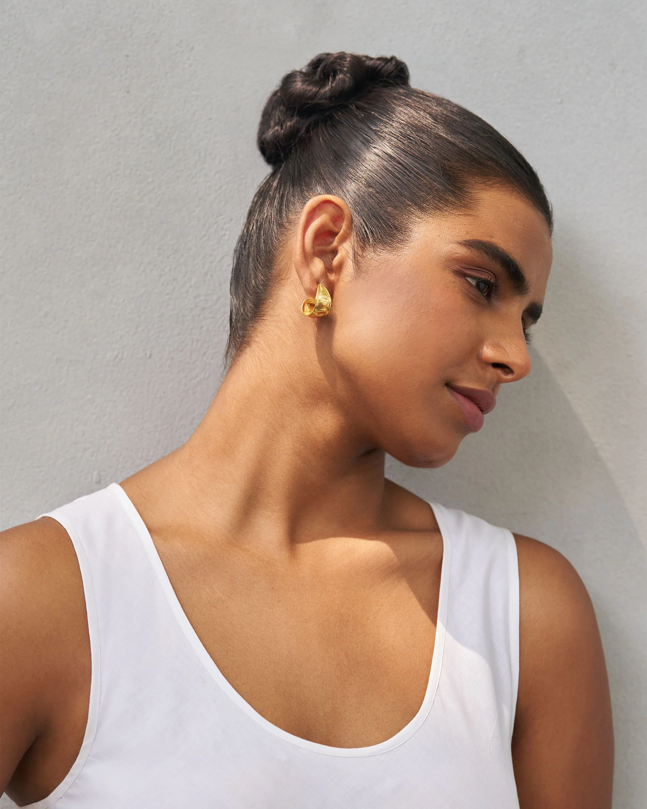 Seed Pod Small Hoops - Gold - Image 4
