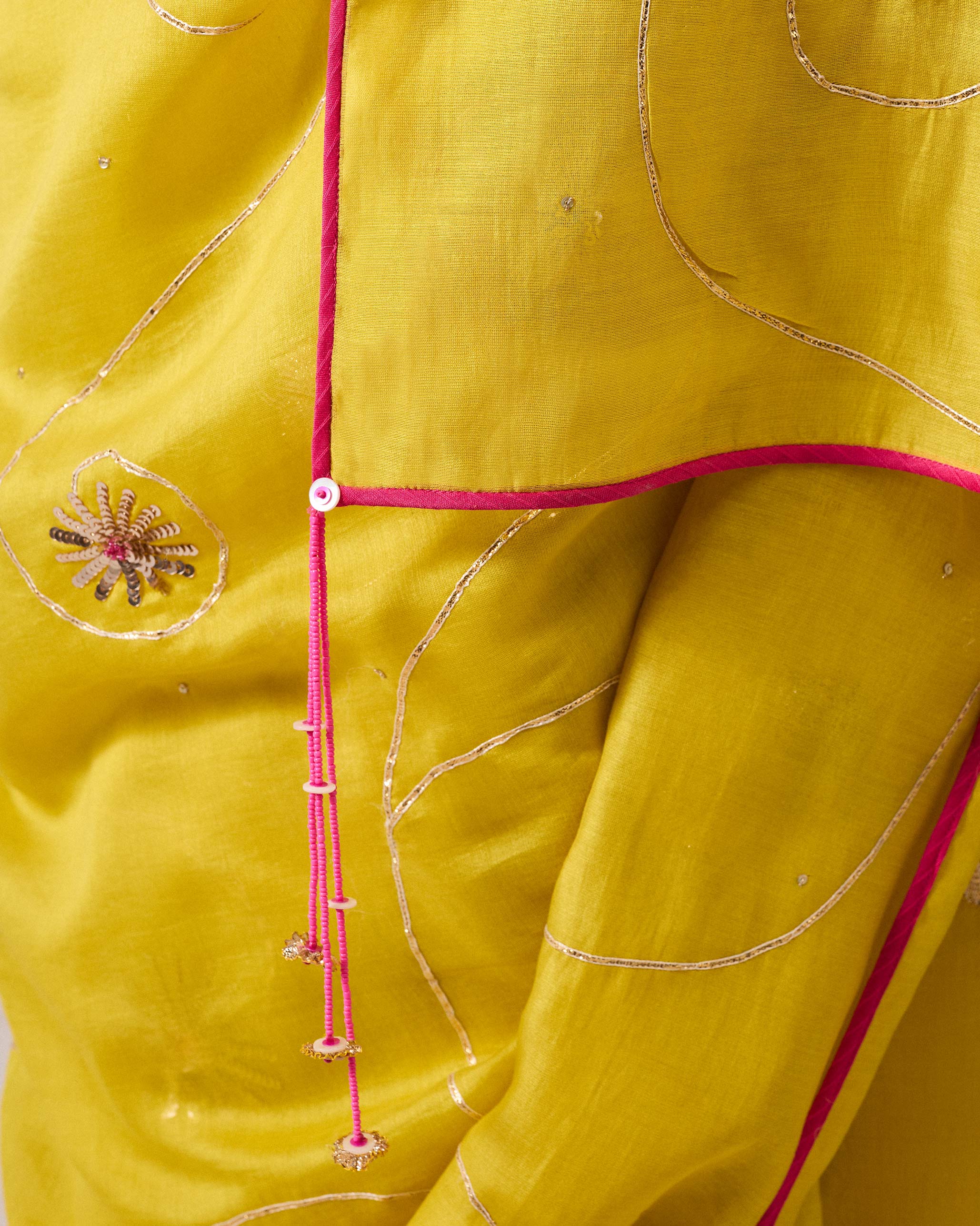 Seher Sari - Chartreuse Embroidered - Image 5