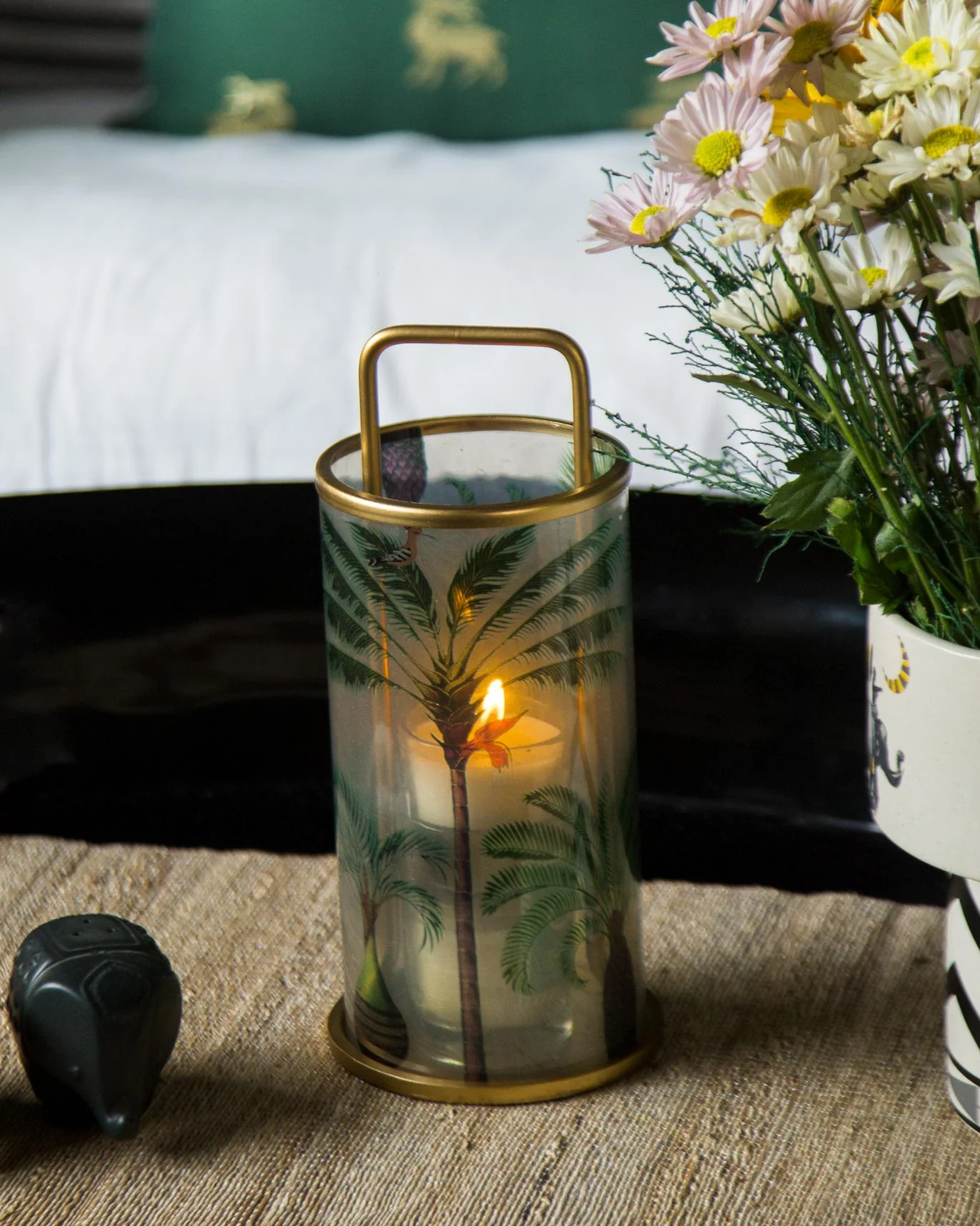 Serai Glass Lantern - Gold - Image 2