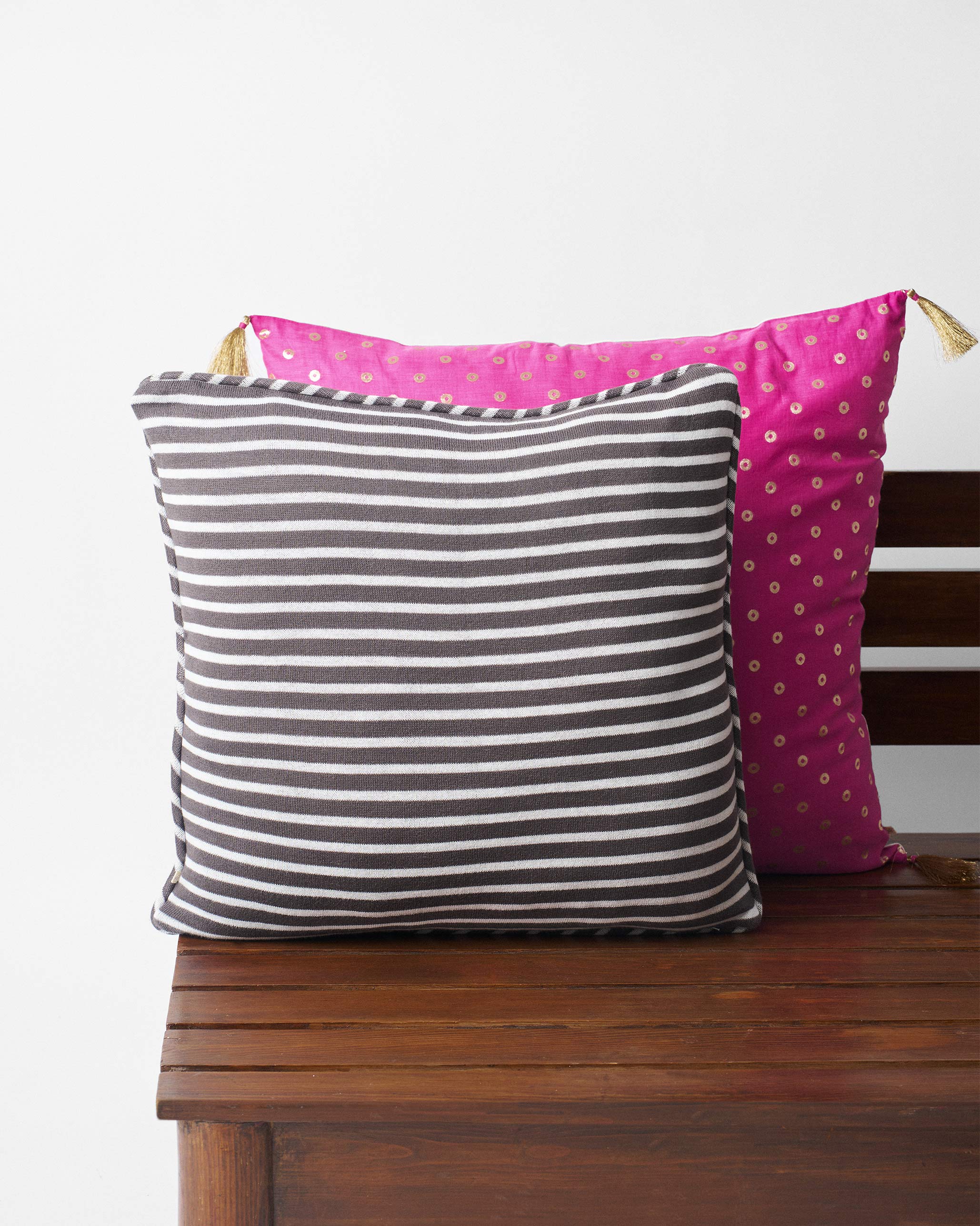 Serene Palm Quilted Cushion Cover - Image 2