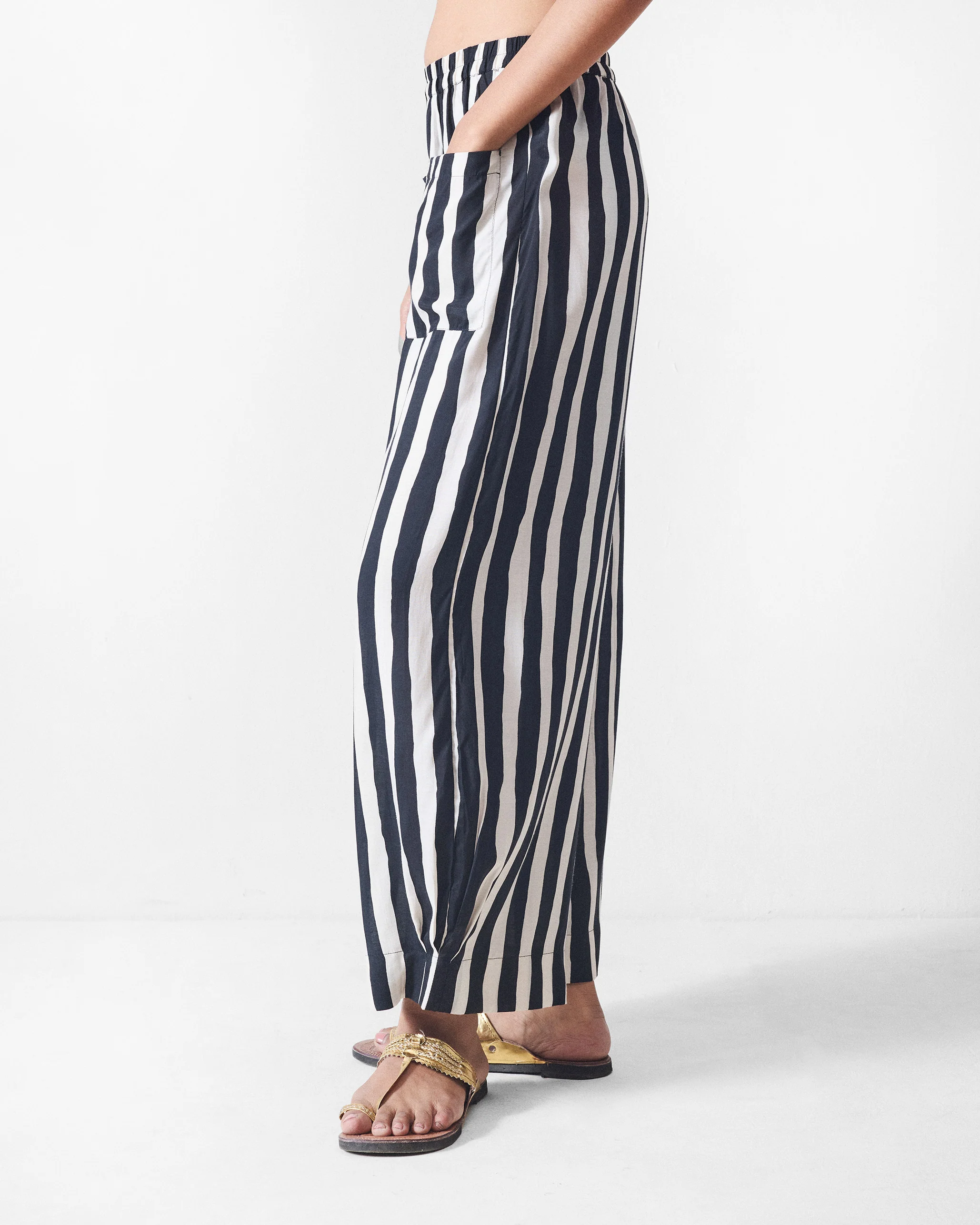 Serene Pants - Black & Beige Printed - Image 2