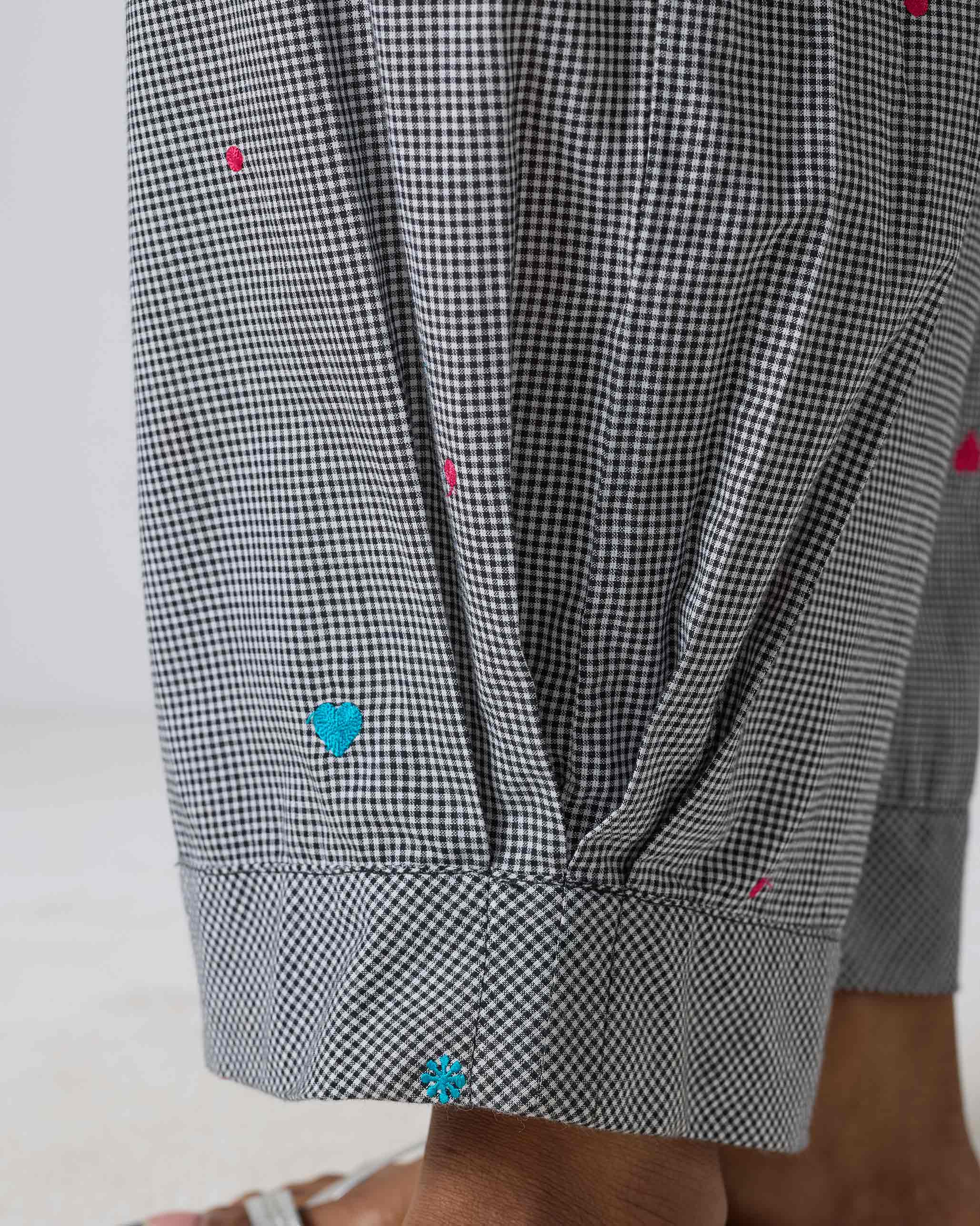 Serene Pants - Black & White Embroidery - Image 2