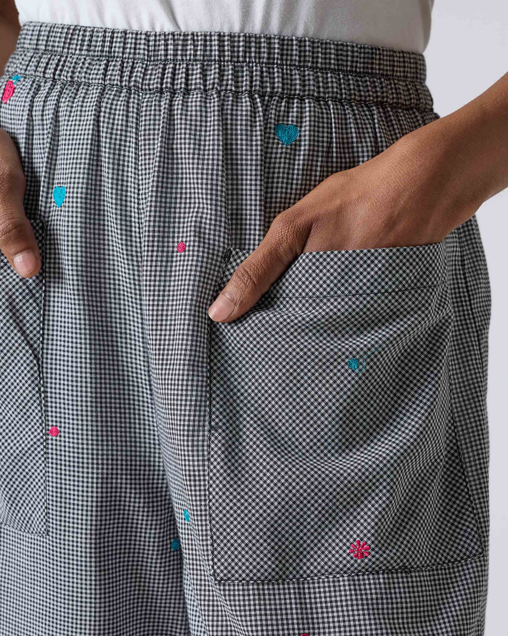 Serene Pants - Black & White Embroidery - Image 3