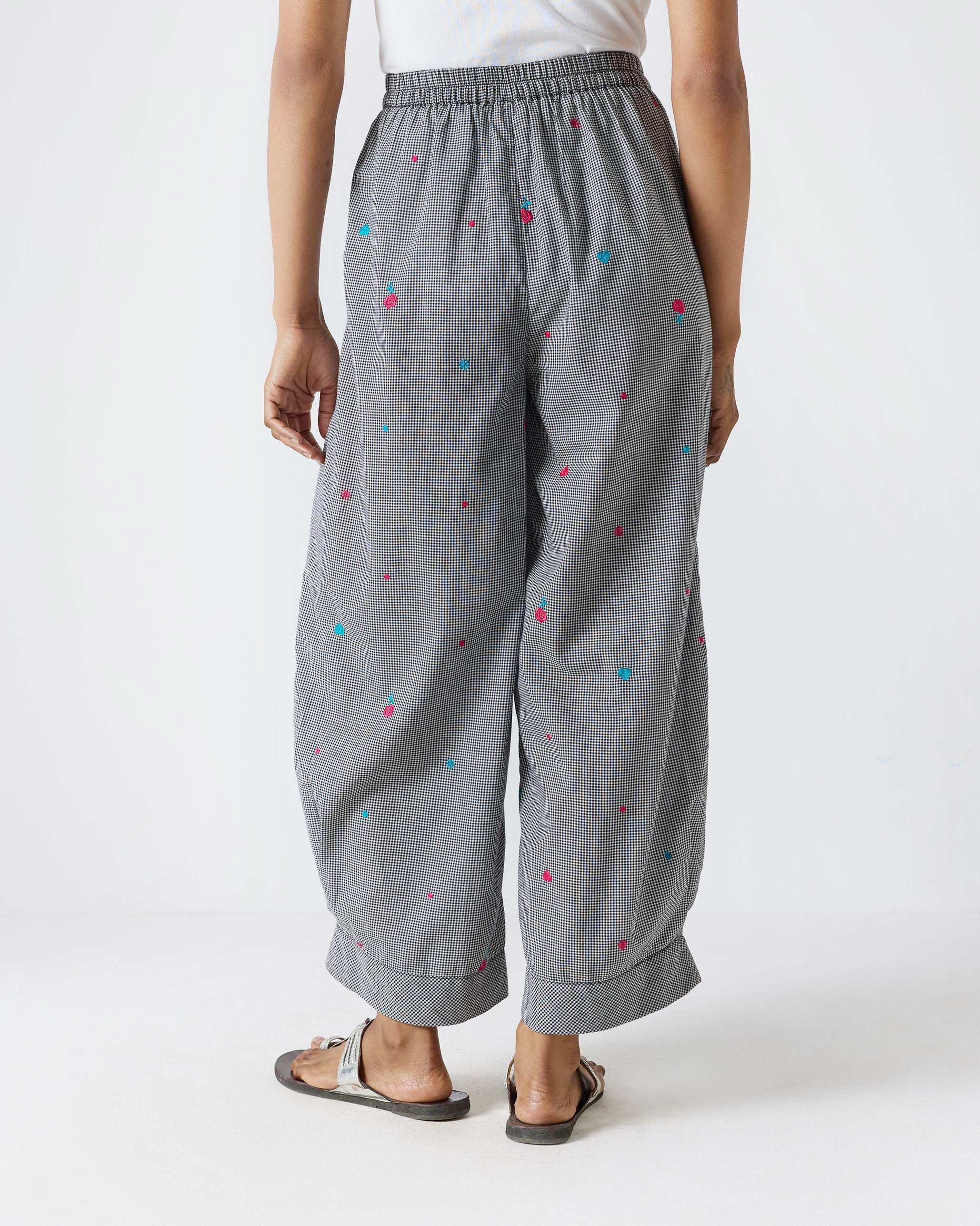 Serene Pants - Black & White Embroidery - Image 4