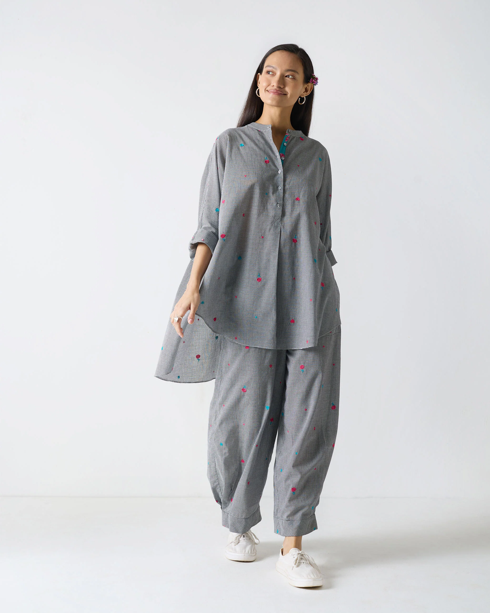 Serene Pants - Black & White Embroidery - Image 6