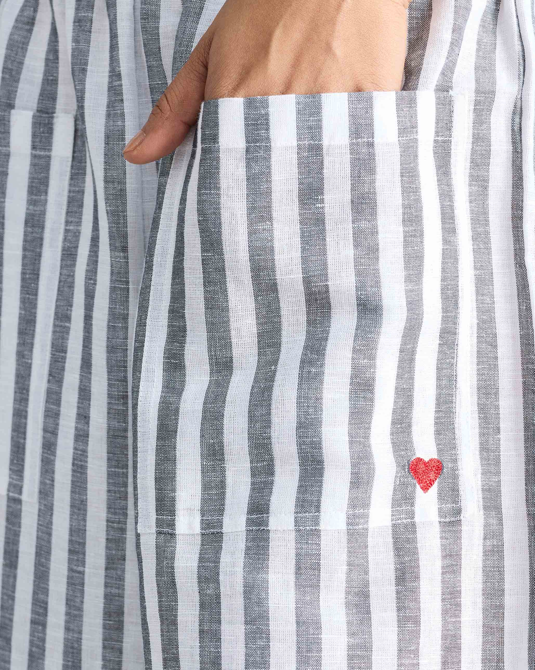Serene Pants - Charcoal & White Stripes - Image 3