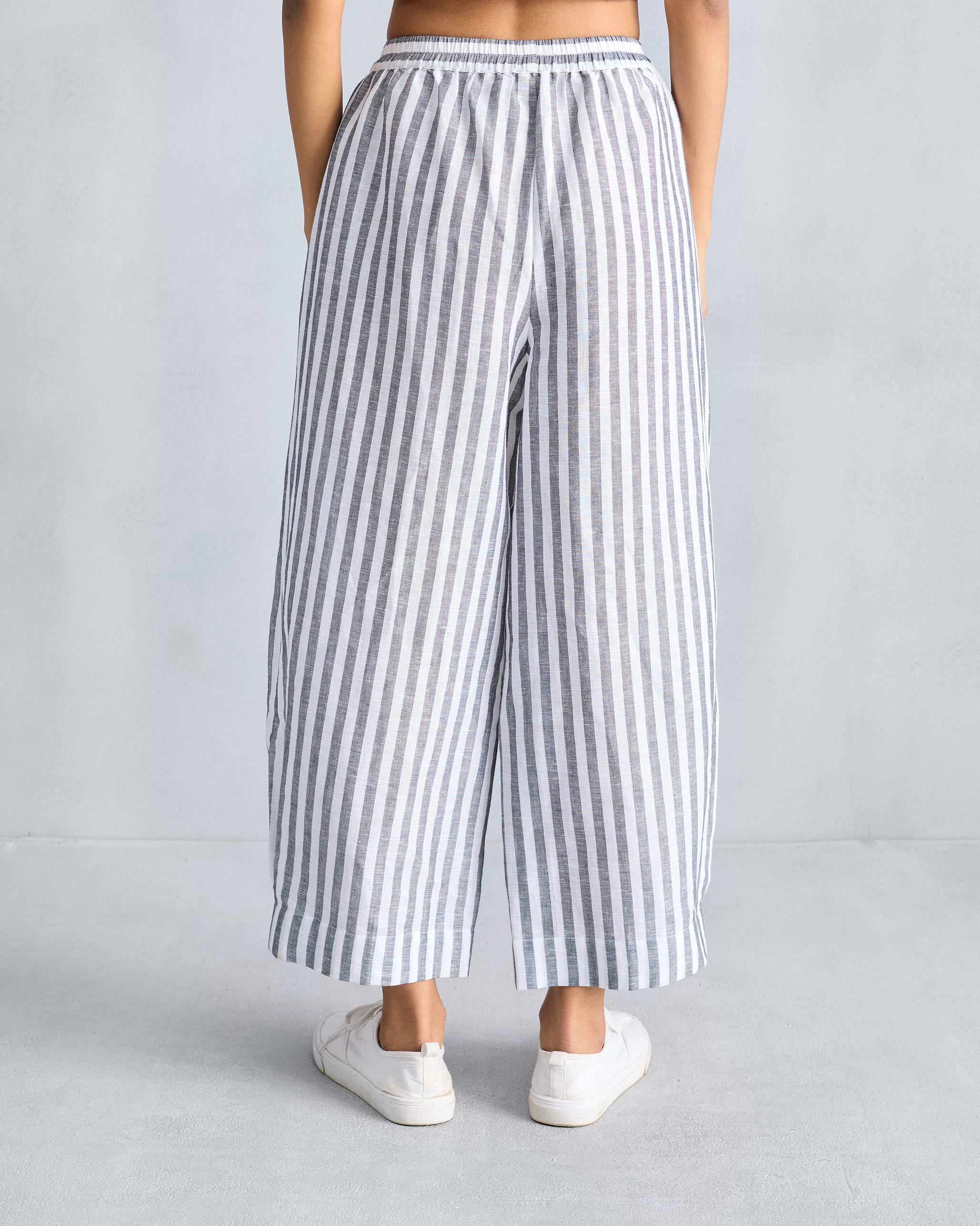 Serene Pants - Charcoal & White Stripes - Image 4