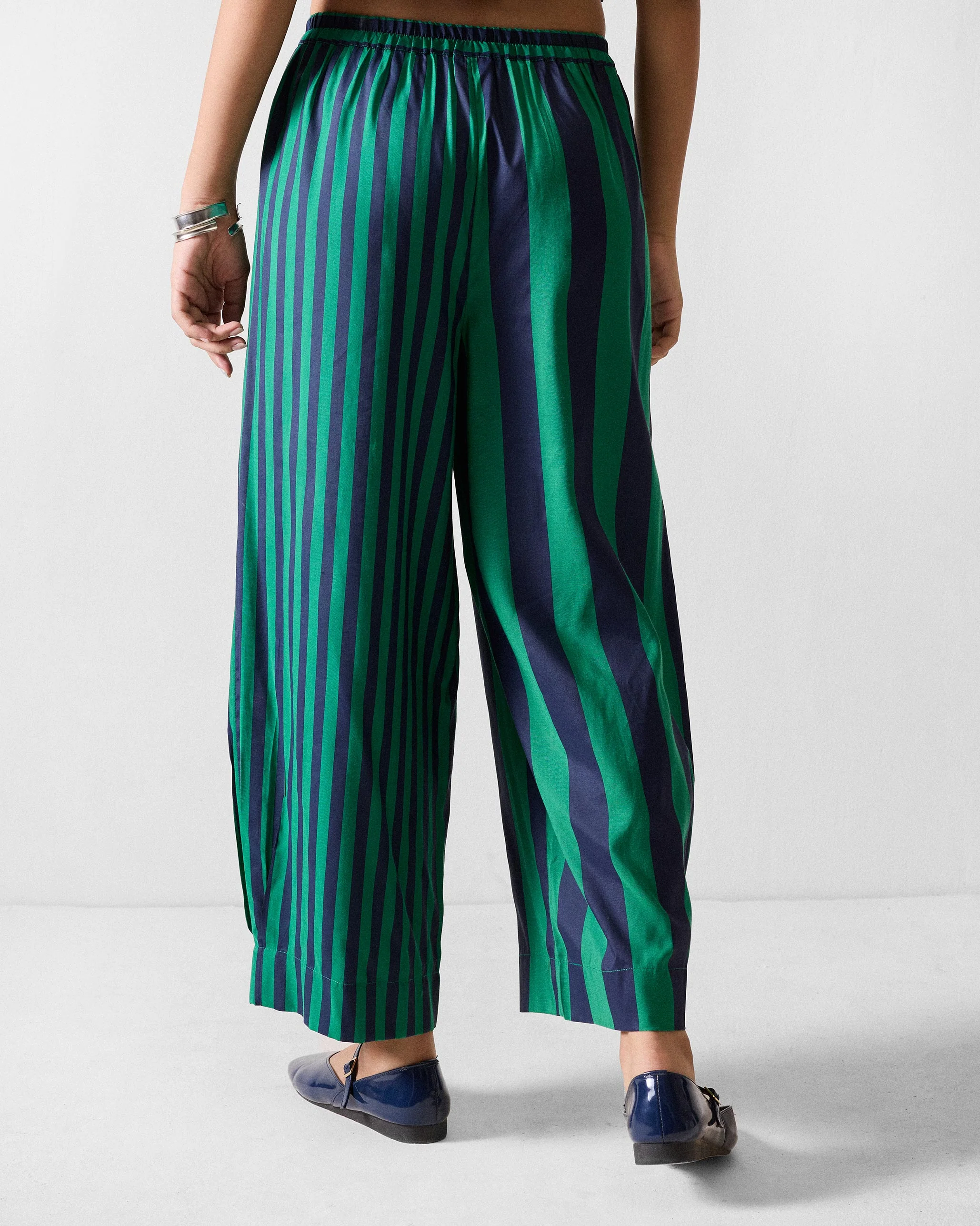 Serene Pants - Navy & Green Printed - Image 4
