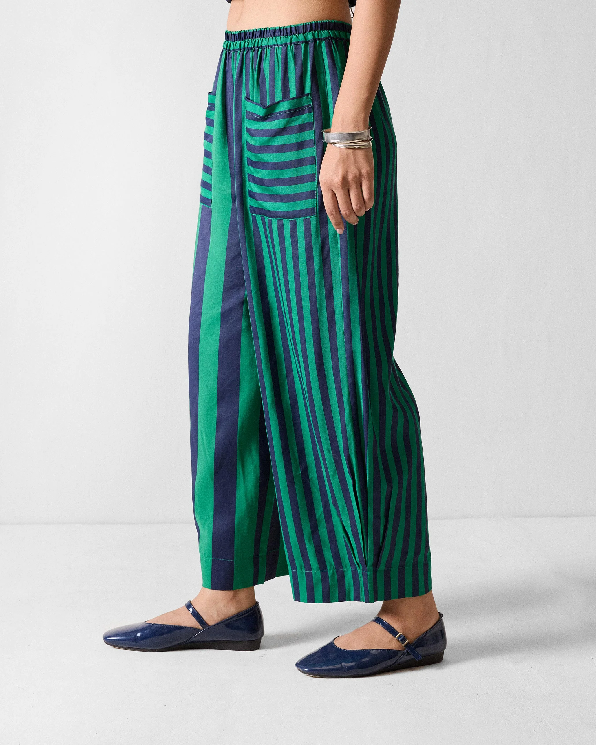 Serene Pants - Navy & Green Printed - Image 5