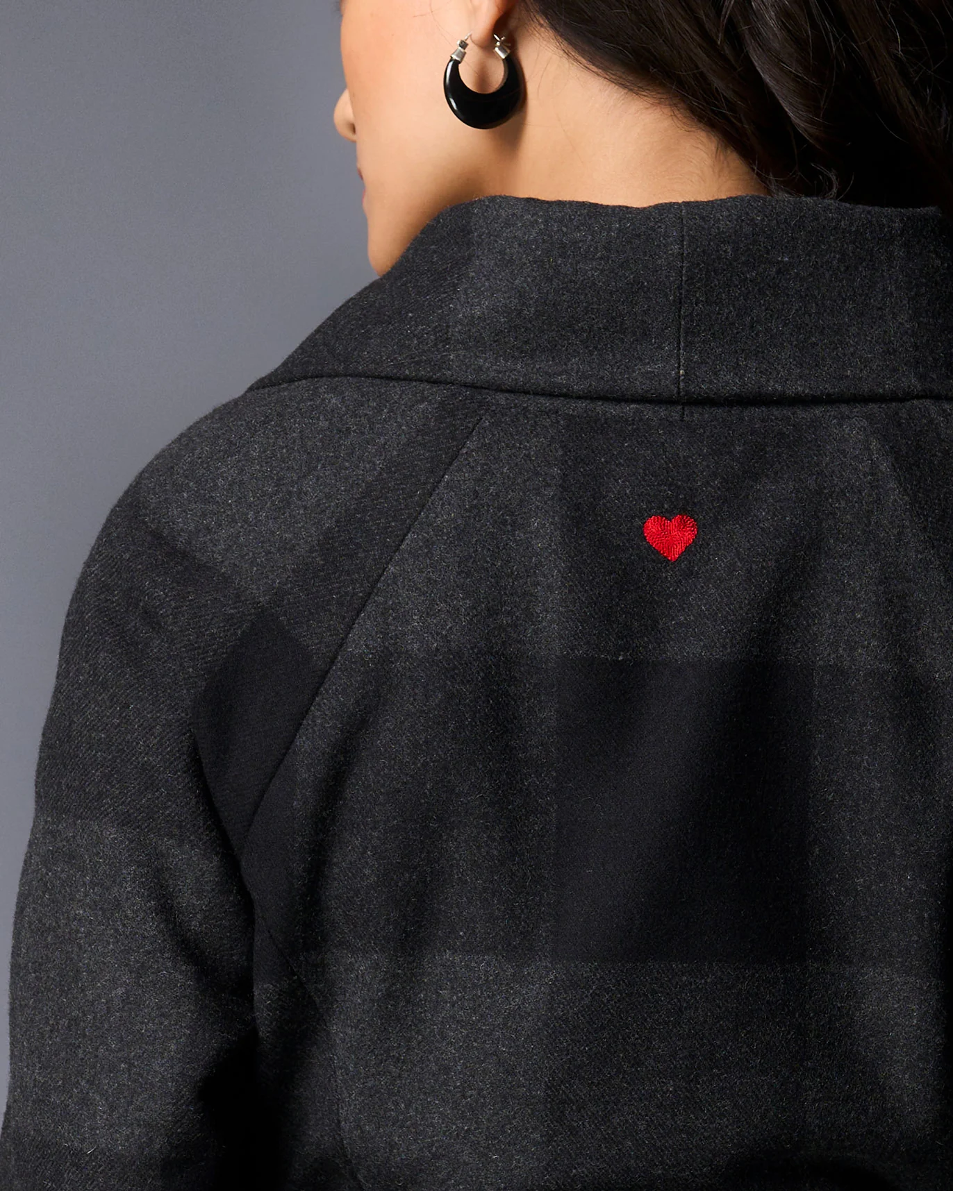 Shawl Collar Jacket - Black & Grey - Image 2