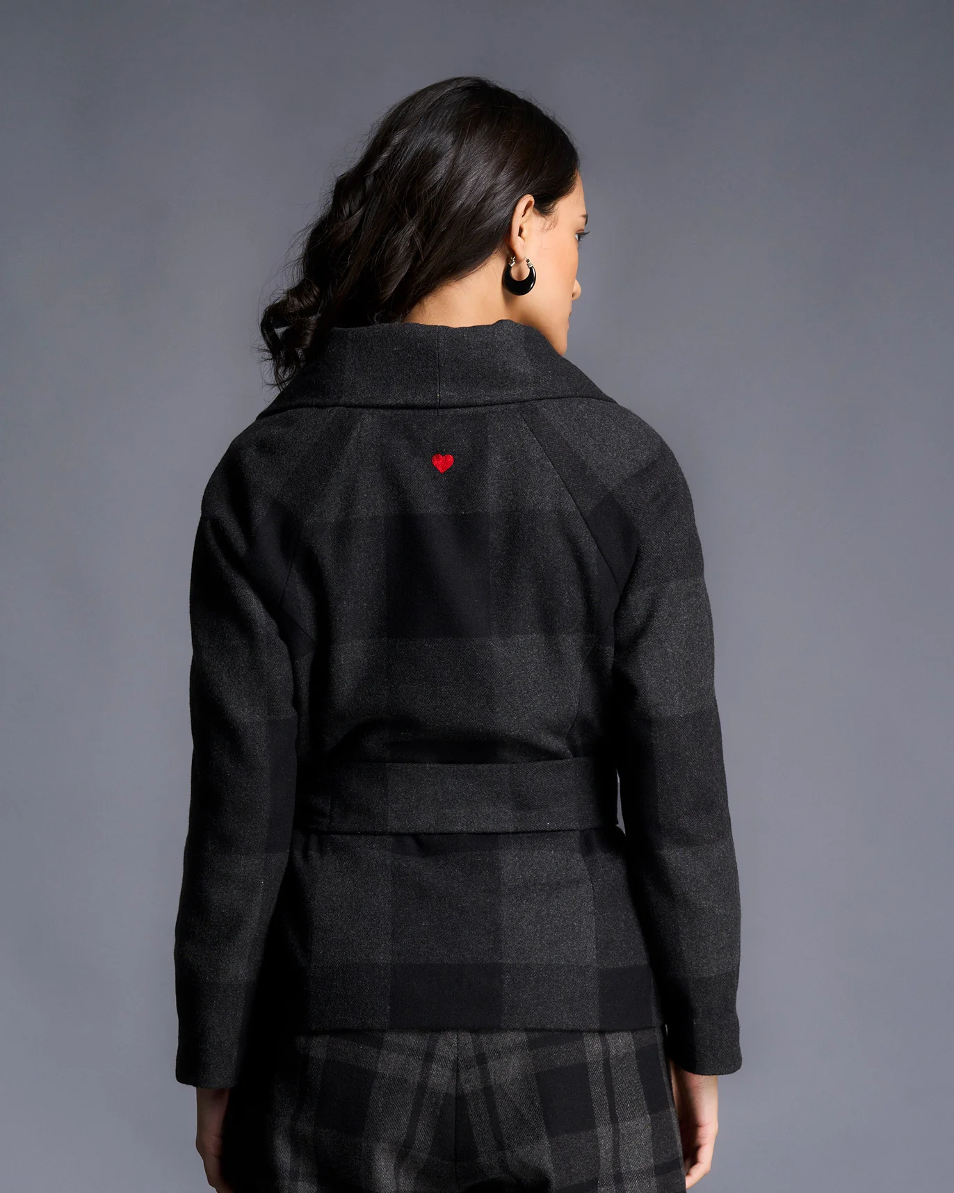 Shawl Collar Jacket - Black & Grey - Image 3