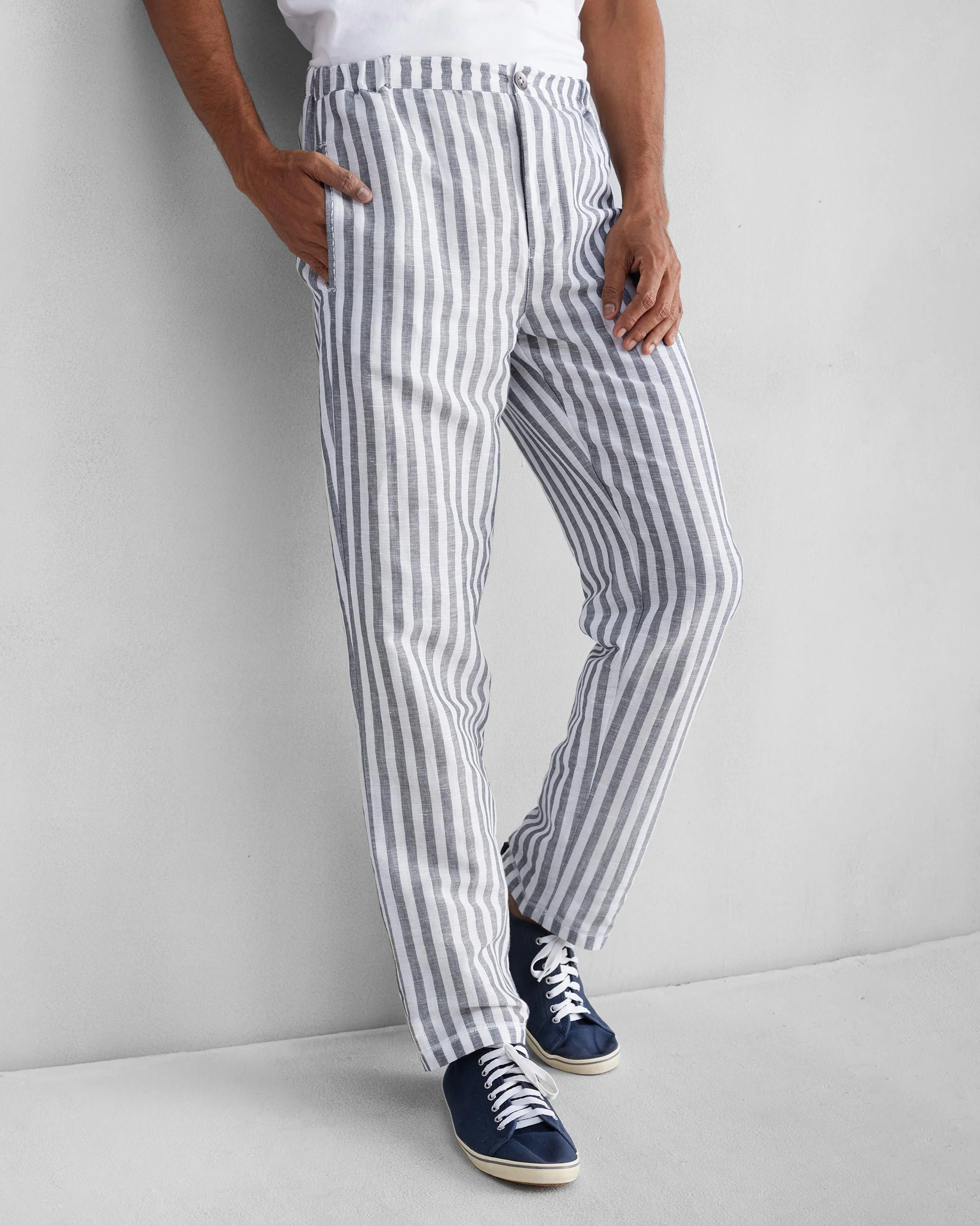 Shillong Jammies - Charcoal & White Stripes - Image 3