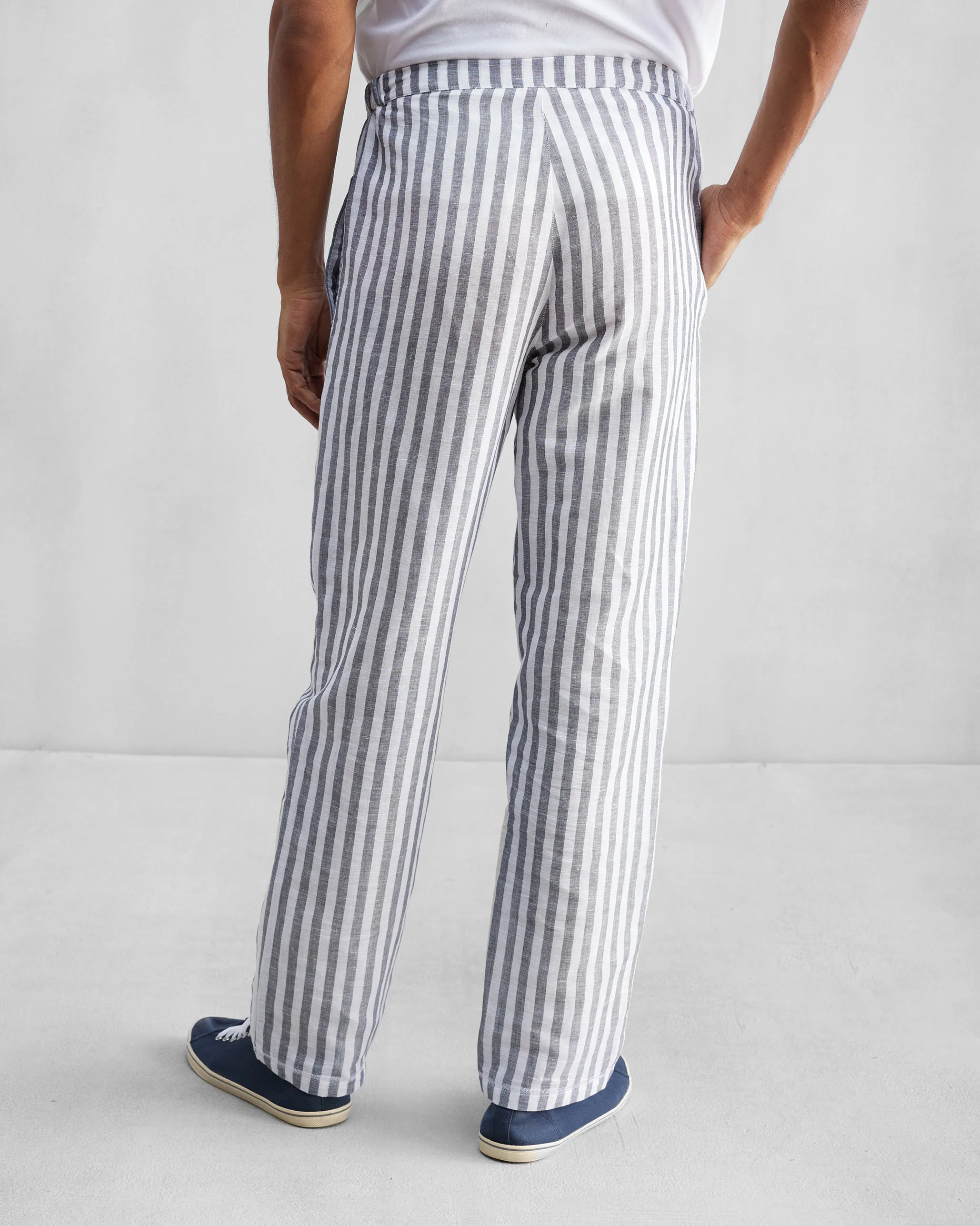 Shillong Jammies - Charcoal & White Stripes - Image 4