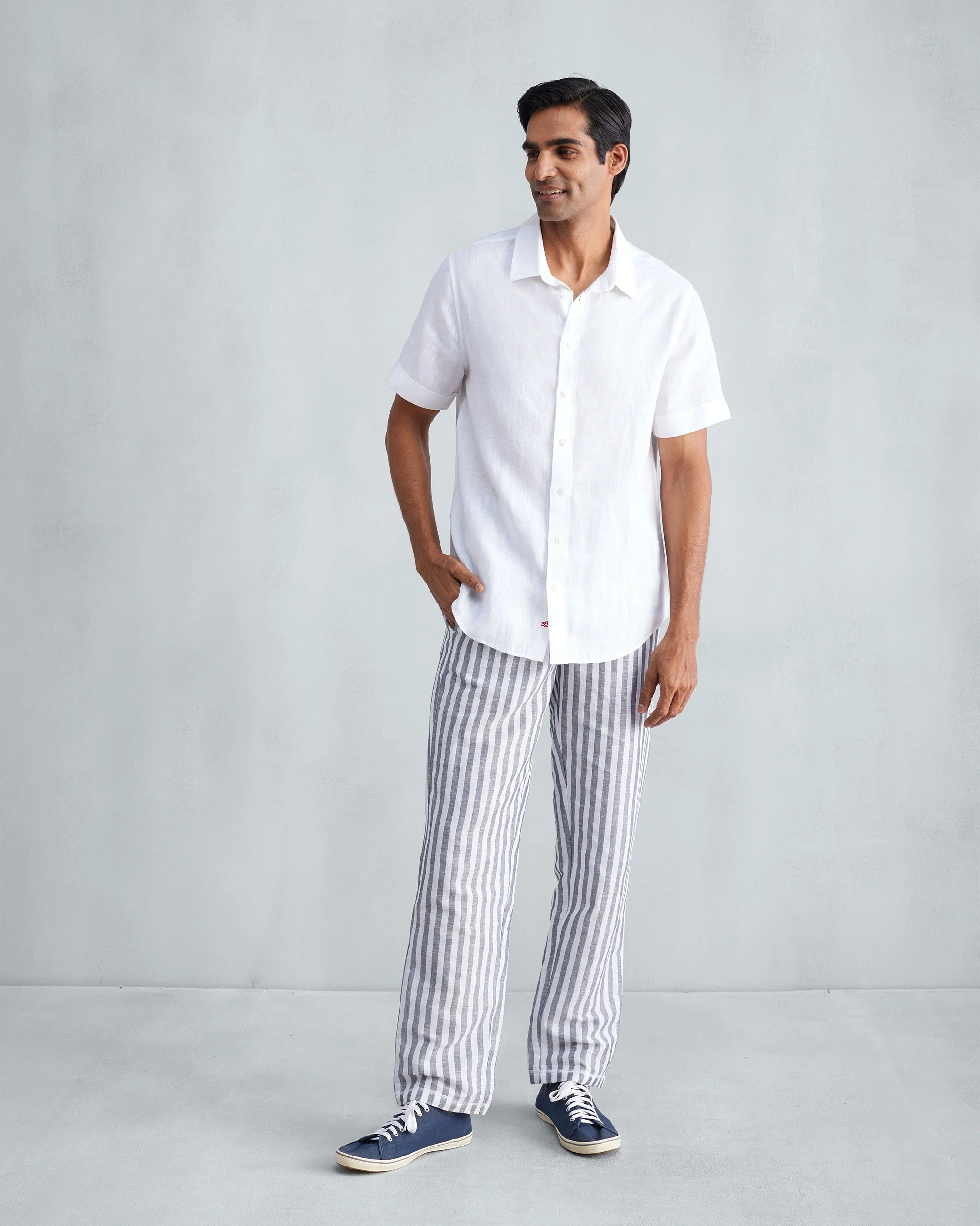 Shillong Jammies - Charcoal & White Stripes - Image 5