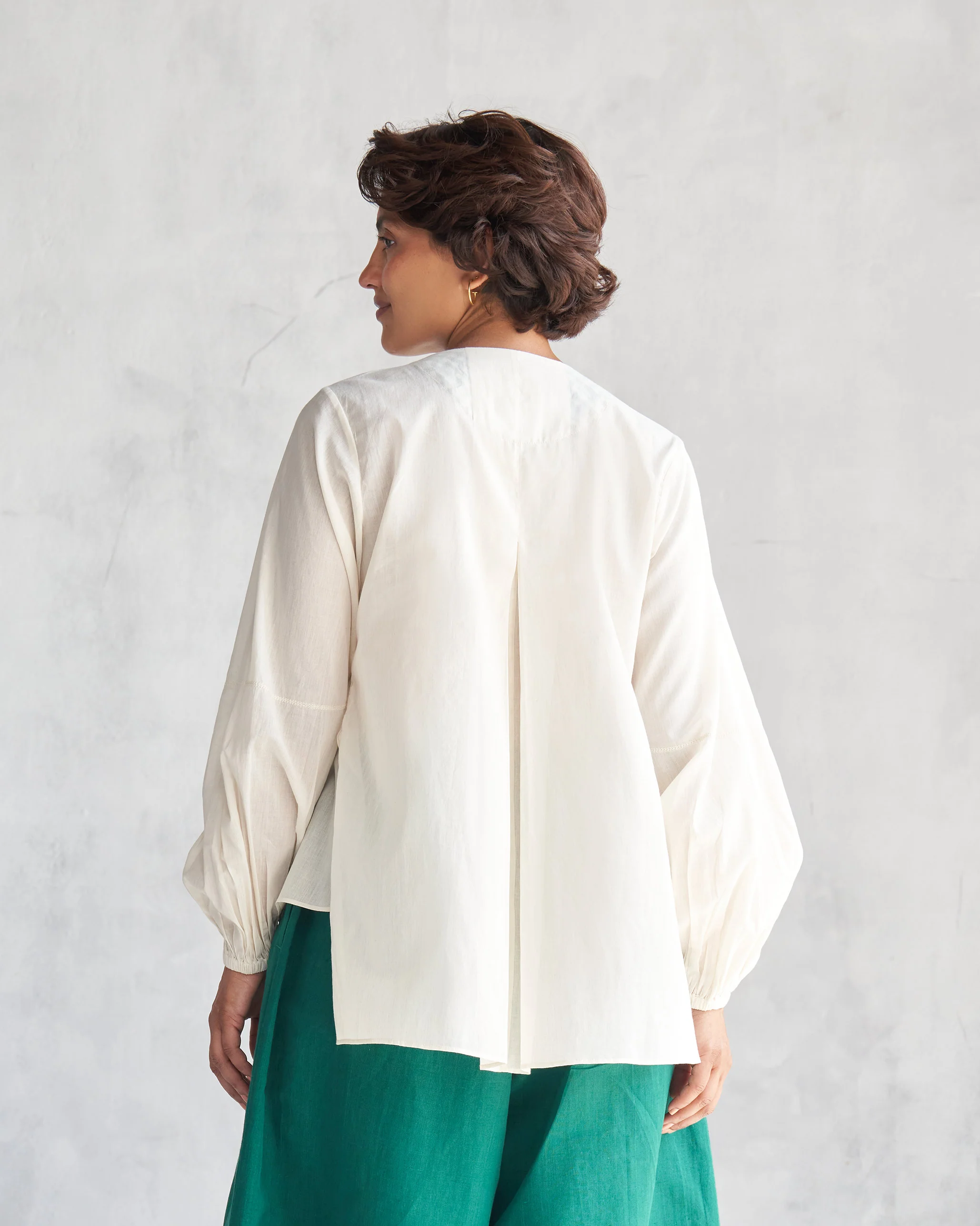 Shiro Pleated Top - Ivory - Image 5