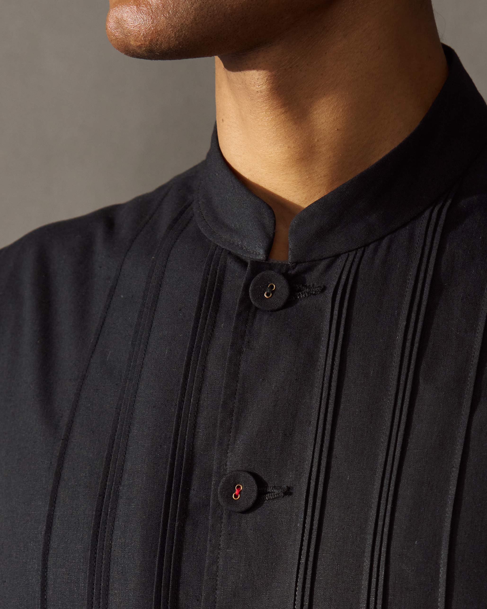 Short Bandhgala Jacket - Black - Image 2