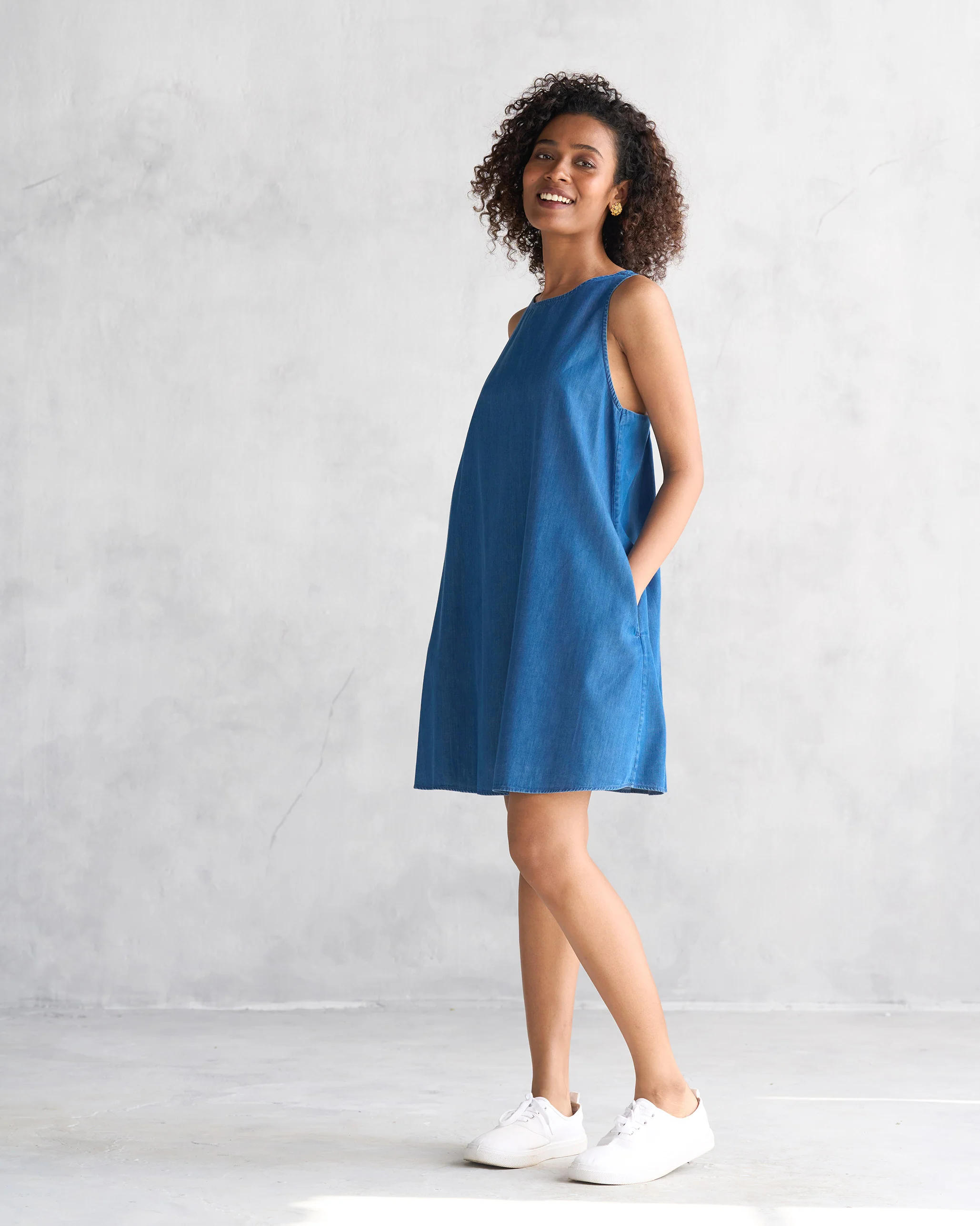 Short Racerback Dress - Blue - Image 3