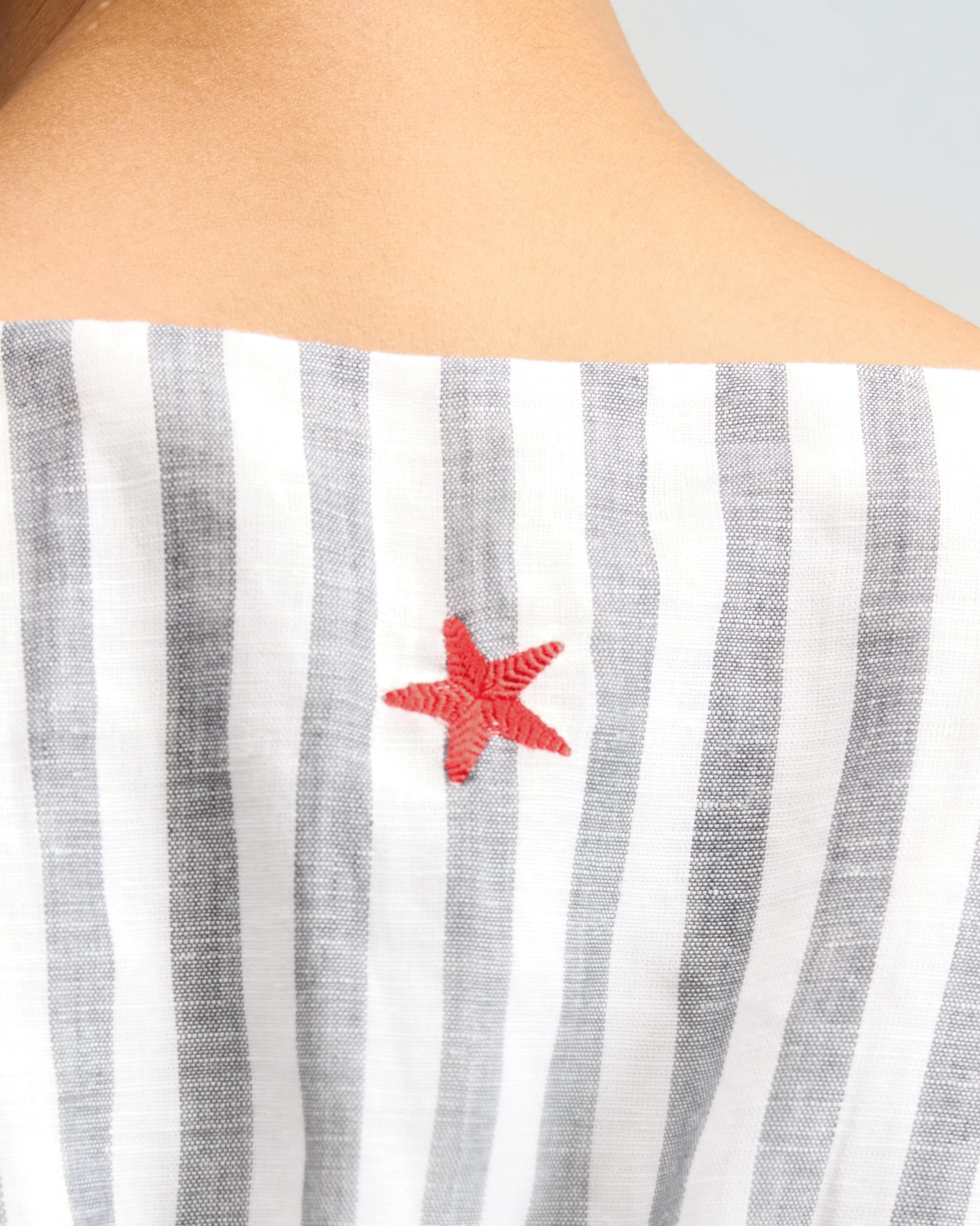 Short Racerback Dress - Charcoal & White Stripes - Image 4