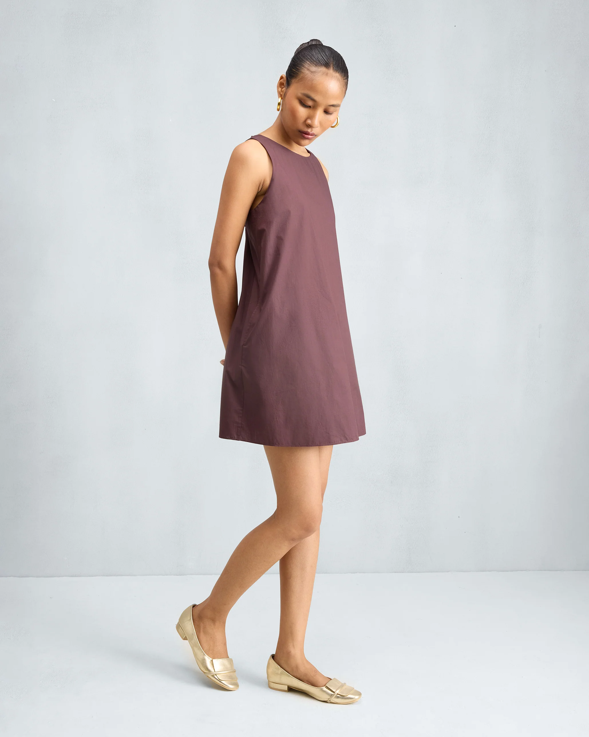 Short Racerback Dress - Chocolate Plum - Image 2