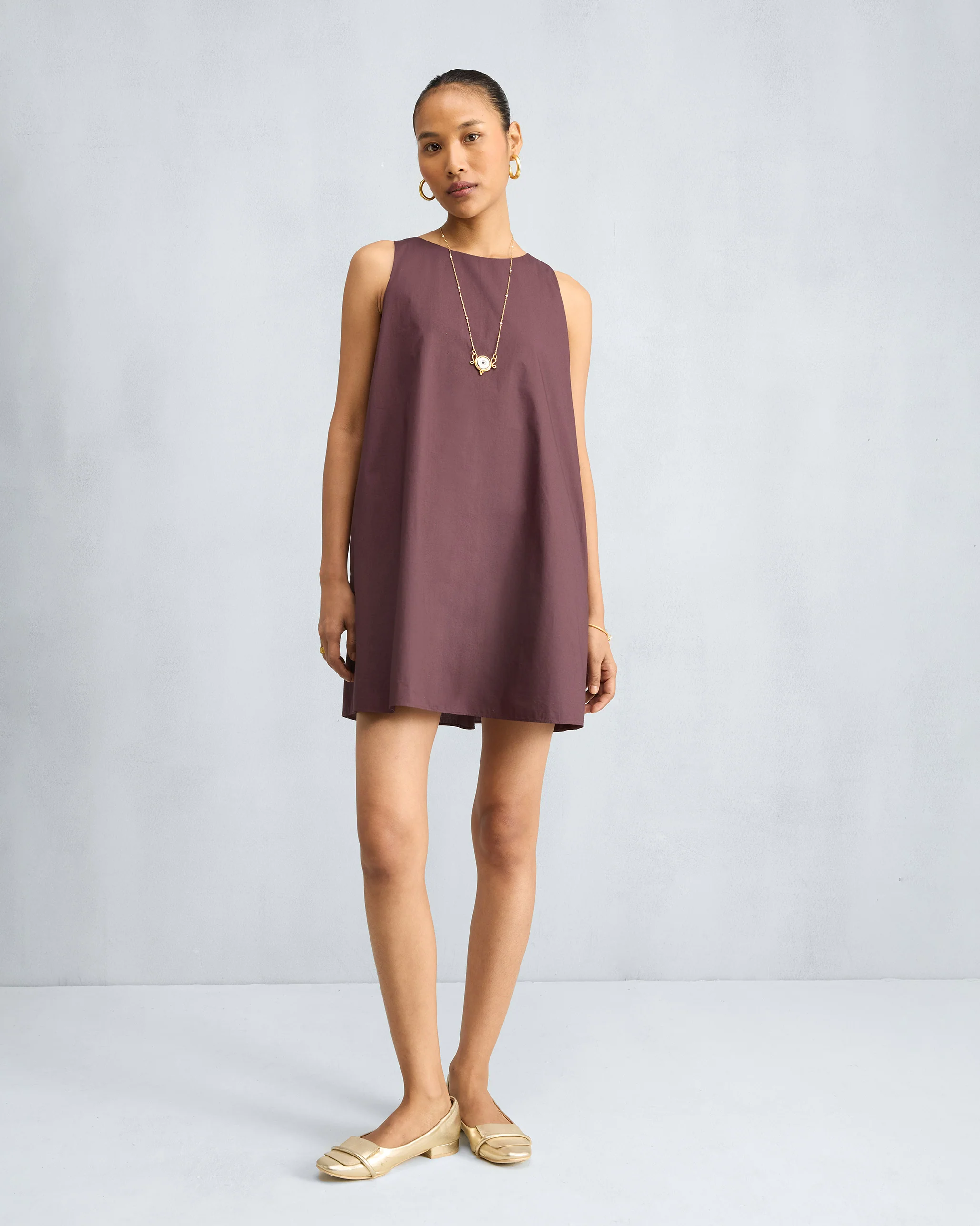 Short Racerback Dress - Chocolate Plum - Image 6