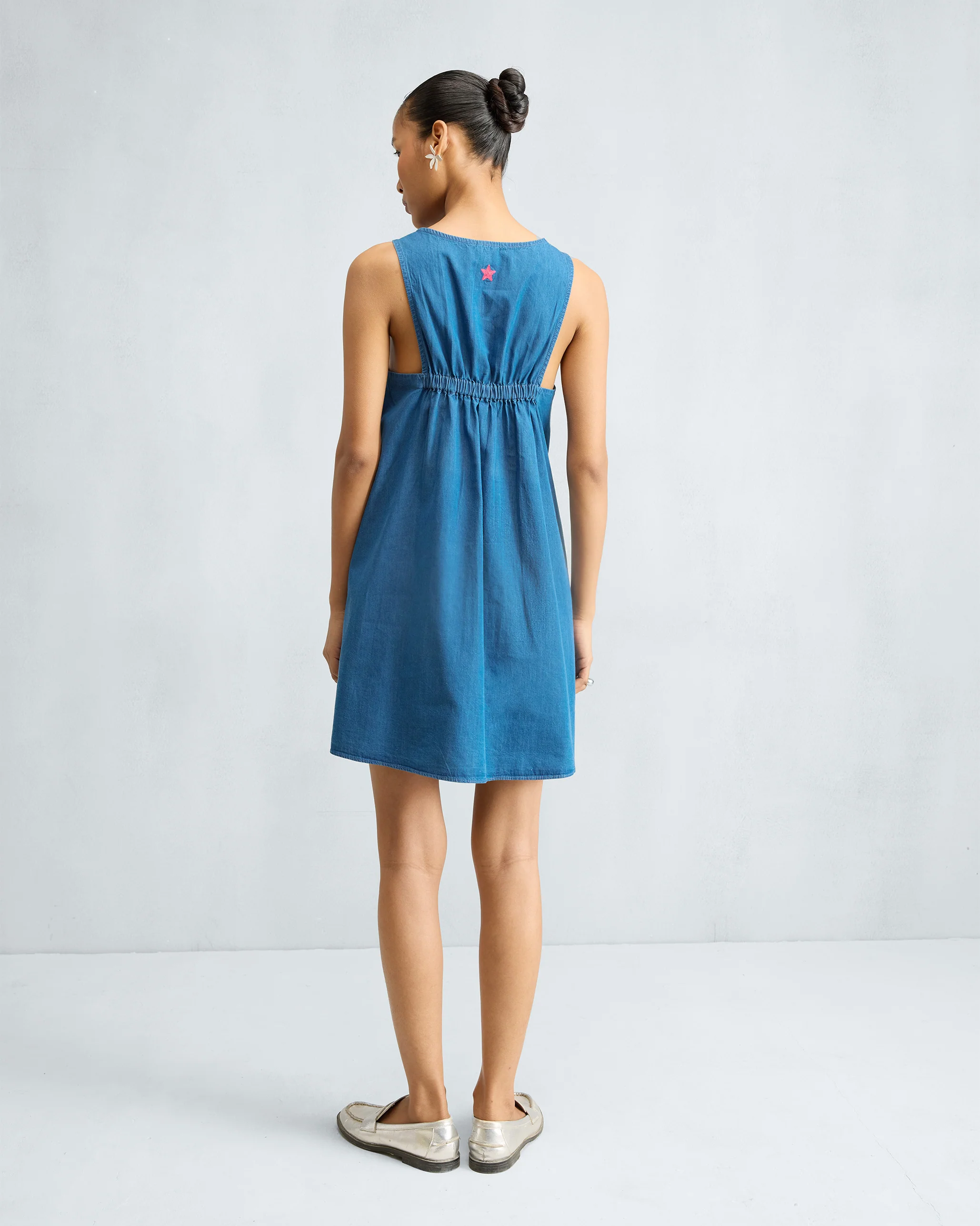 Short Racerback Dress - Denim - Image 3