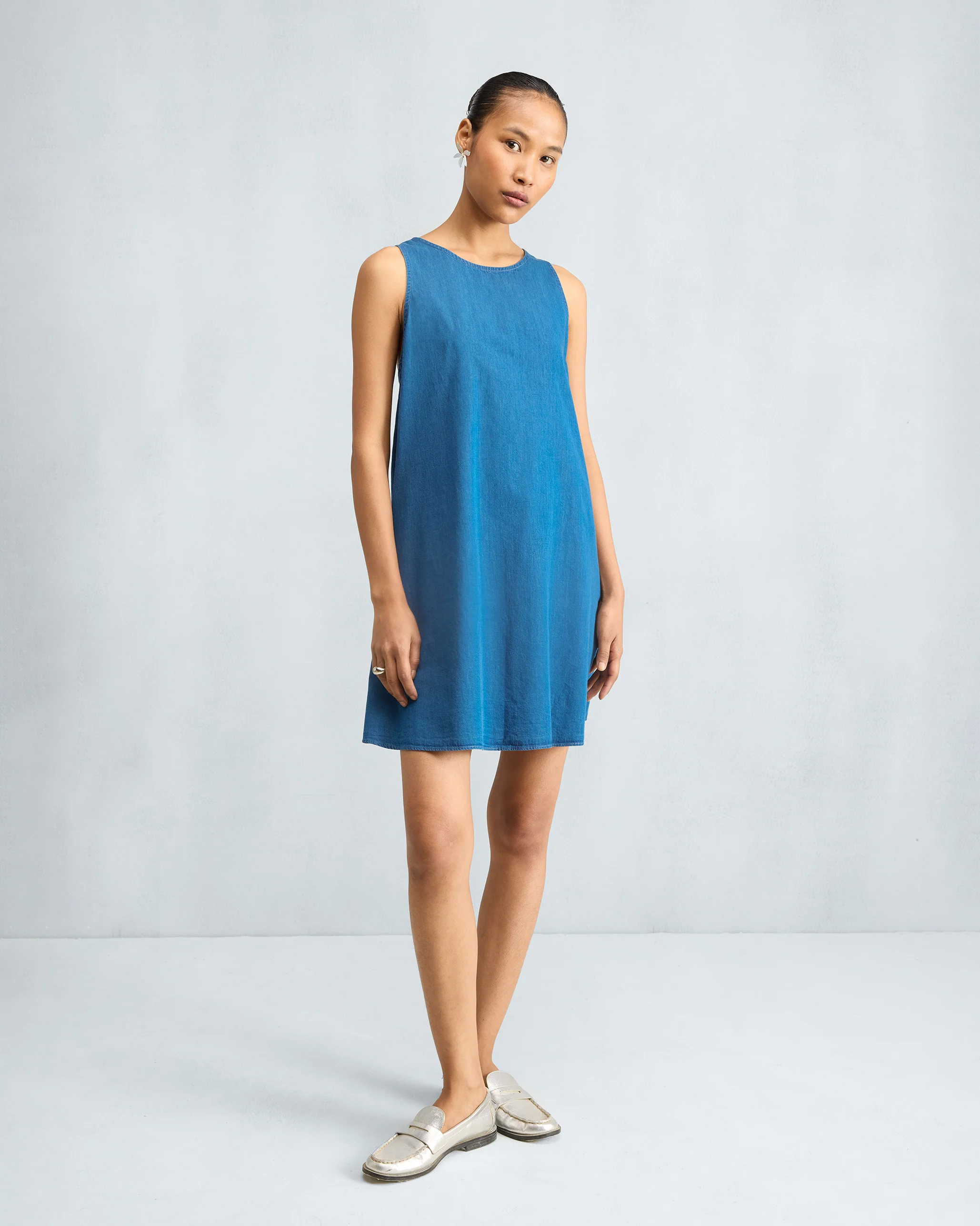 Short Racerback Dress - Denim - Image 5